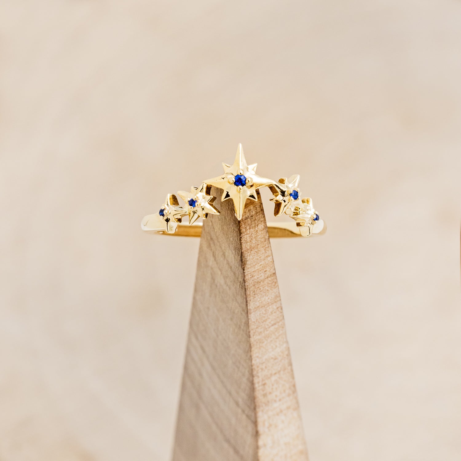 "SIDRA" - TOI ET MOI ROUND OREGON SUNSTONE ENGAGEMENT RING WITH A CRESCENT MOON MOISSANITE ACCENT & TRACER-13