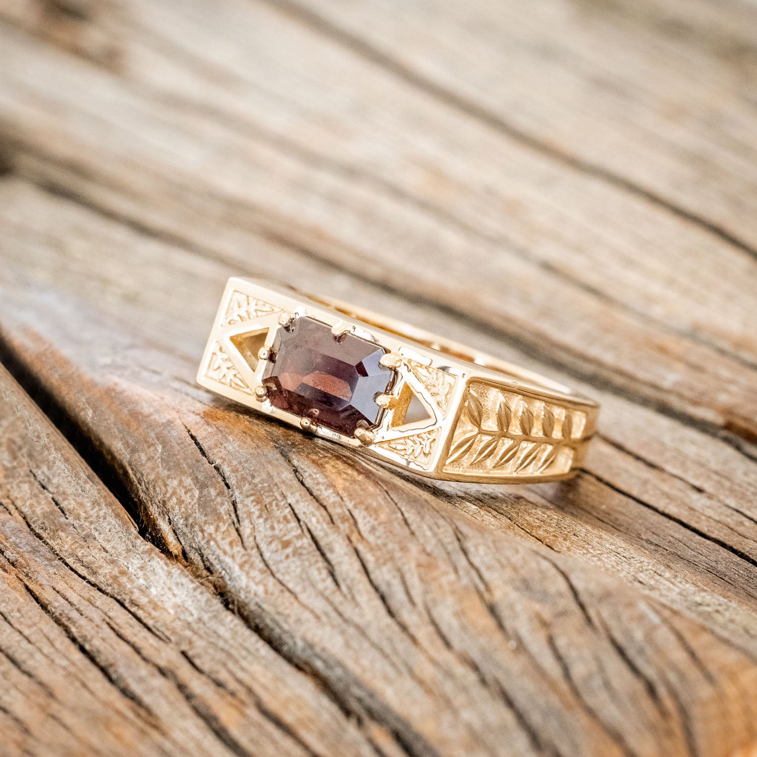 "FLINT" - FLORAL & FERN ACCENTED STYLE ENGAGEMENT RING - MOUNTING ONLY - SELECT YOUR OWN STONE-Staghead Designs