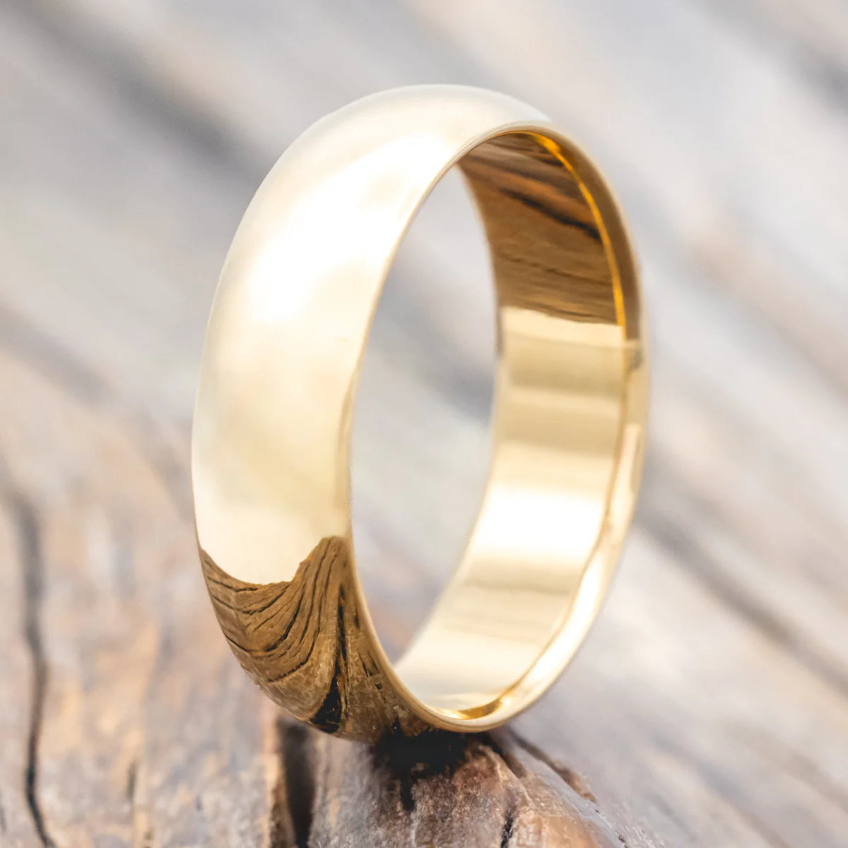 Domed Wedding Band - 14K Yellow Gold (6mm) - Size 9 1/2-Staghead Designs