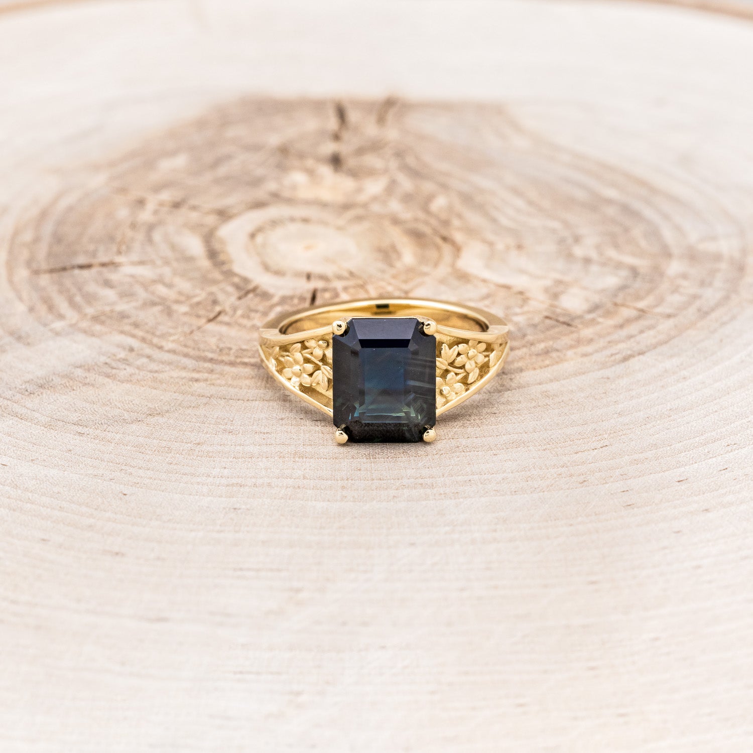 "ALARA" - FLOWER FILIGREE ACCENTED STYLE ENGAGEMENT RING - MOUNTING ONLY - SELECT YOUR OWN STONE-Staghead Designs