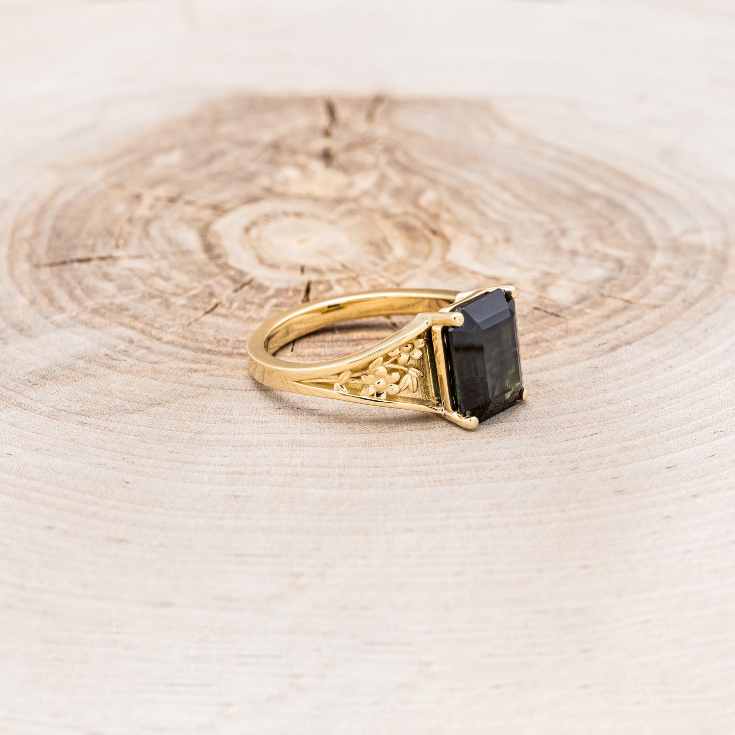 "ALARA" - FLOWER FILIGREE ACCENTED STYLE ENGAGEMENT RING - MOUNTING ONLY - SELECT YOUR OWN STONE-Staghead Designs