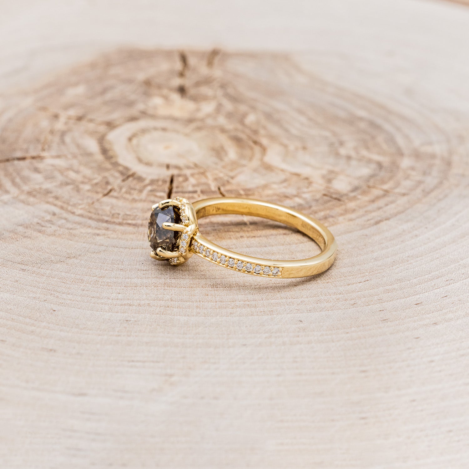 "ROSALIE" - ENGAGEMENT RING WITH DIAMOND HALO & ACCENTS - MOUNTING ONLY - SELECT YOUR OWN STONE-4