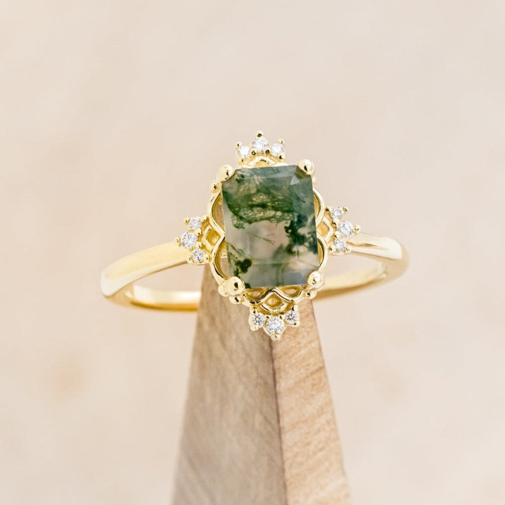 "TREVA" - EMERALD CUT ENGAGEMENT RING WITH DIAMOND ACCENTS-2