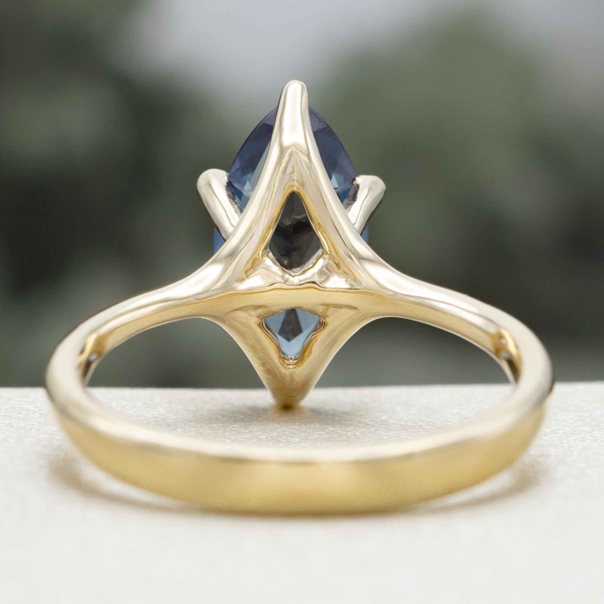 "TULIP" - MARQUISE CUT CENTER STONE SOLITAIRE ENGAGEMENT RING-Staghead Designs