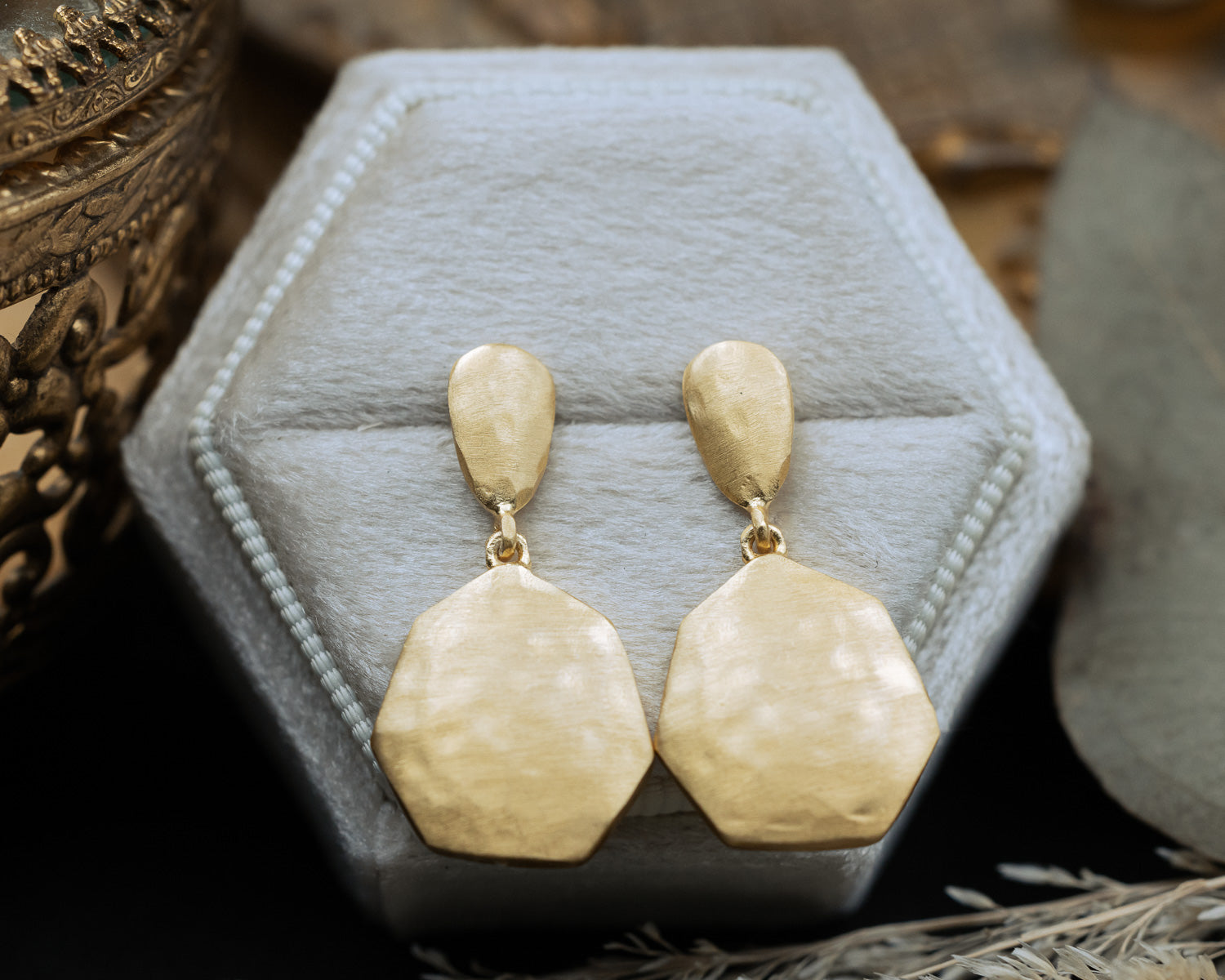 ESSENTIAL COLLECTION - HANDMADE 18K GOLD VERMEIL SILVER TEXTURED EARRINGS - BY JORGE REVILLA-Staghead Designs