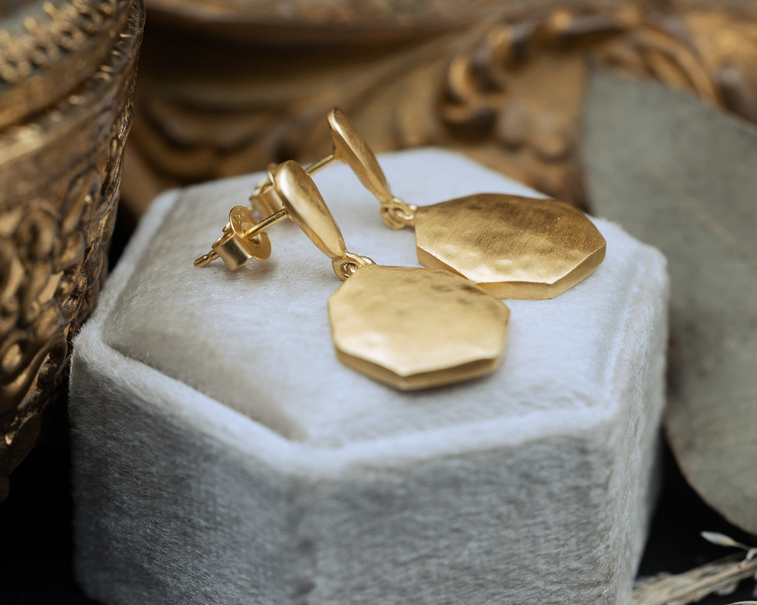 ESSENTIAL COLLECTION - HANDMADE 18K GOLD VERMEIL SILVER TEXTURED EARRINGS - BY JORGE REVILLA-Staghead Designs