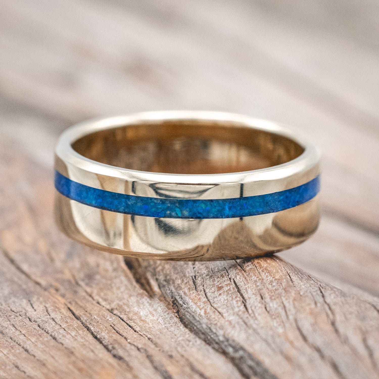 "VERTIGO" - BLUE OPAL WEDDING BAND-Staghead Designs