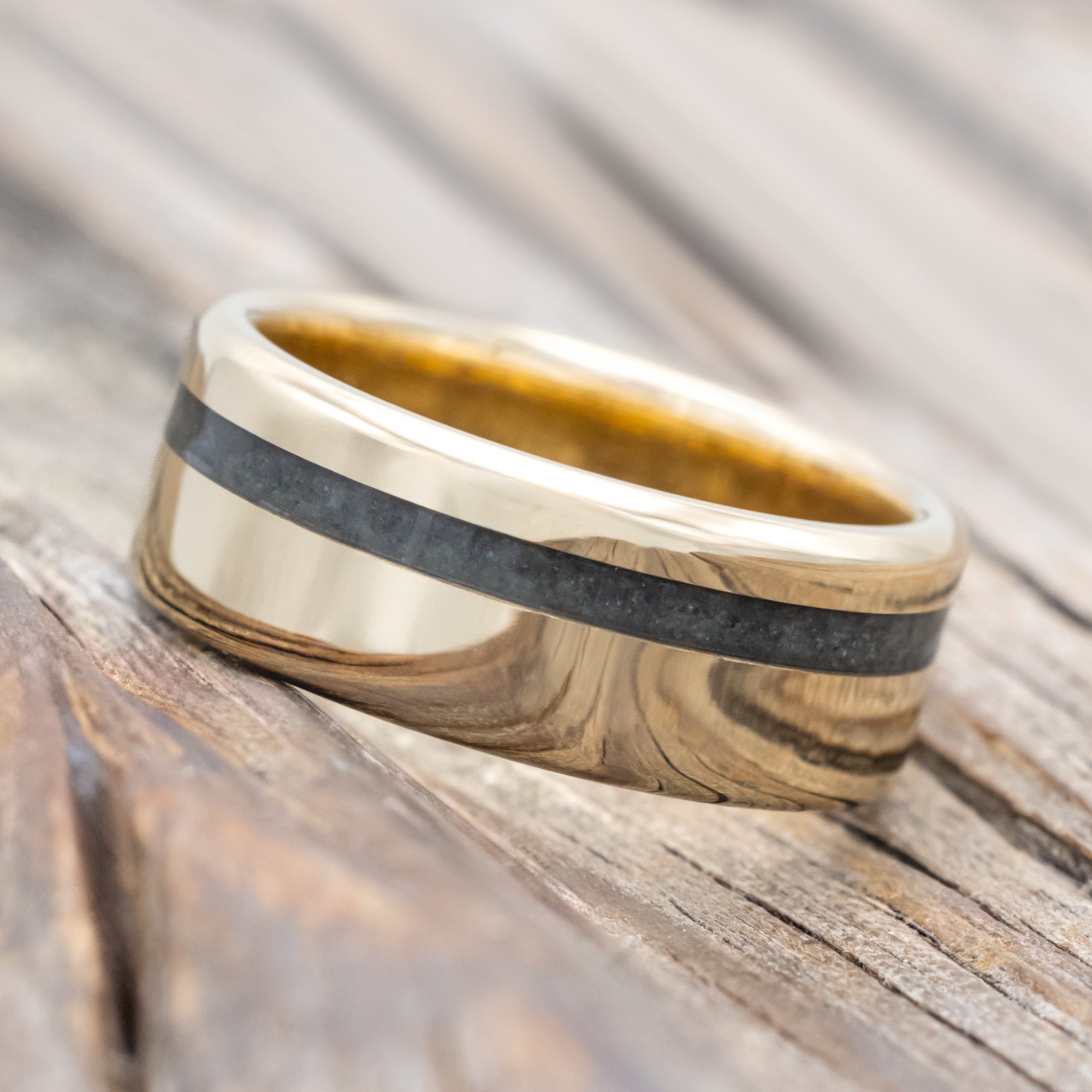 "VERTIGO" - MOSS AGATE WEDDING BAND-Staghead Designs