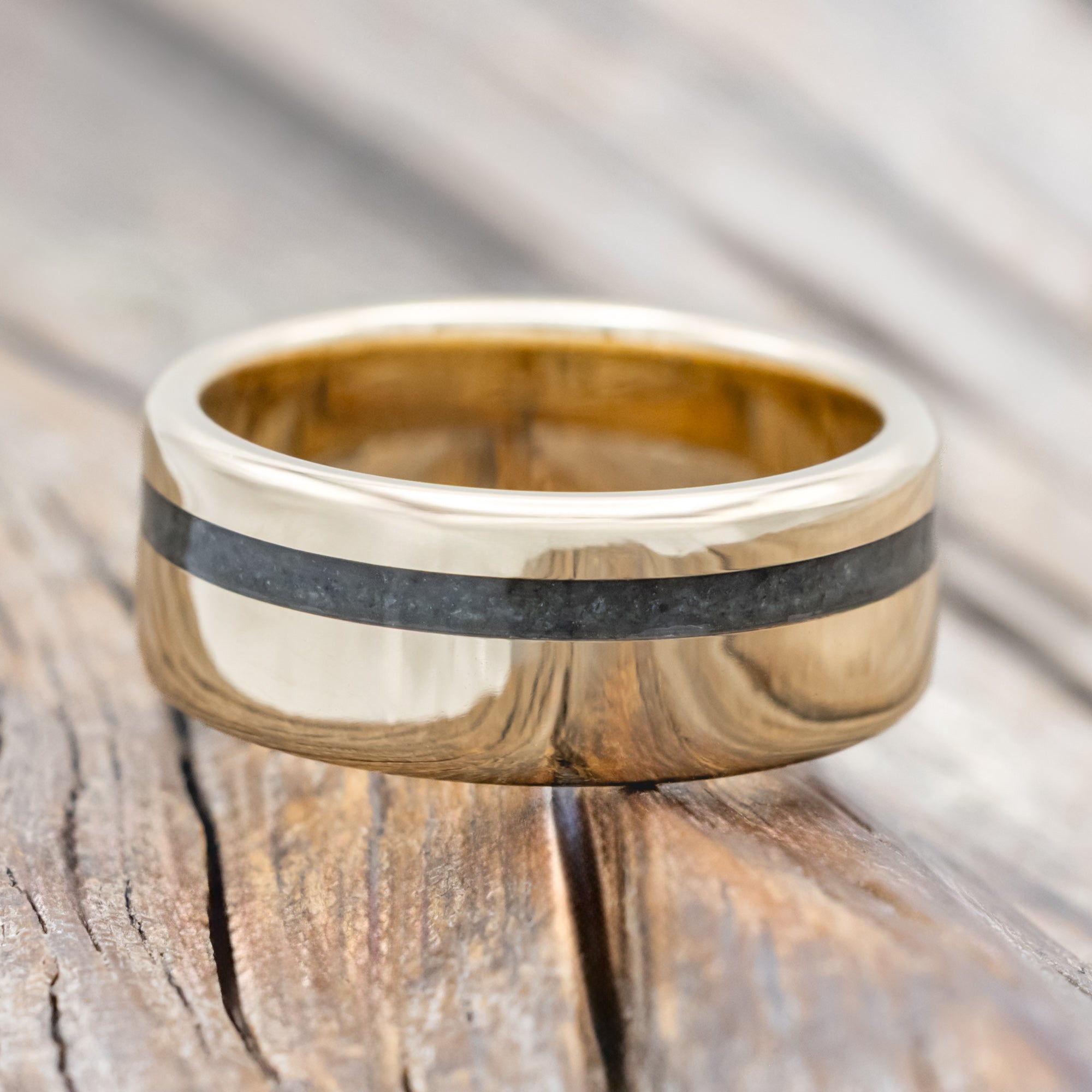"VERTIGO" - MOSS AGATE WEDDING BAND-Staghead Designs