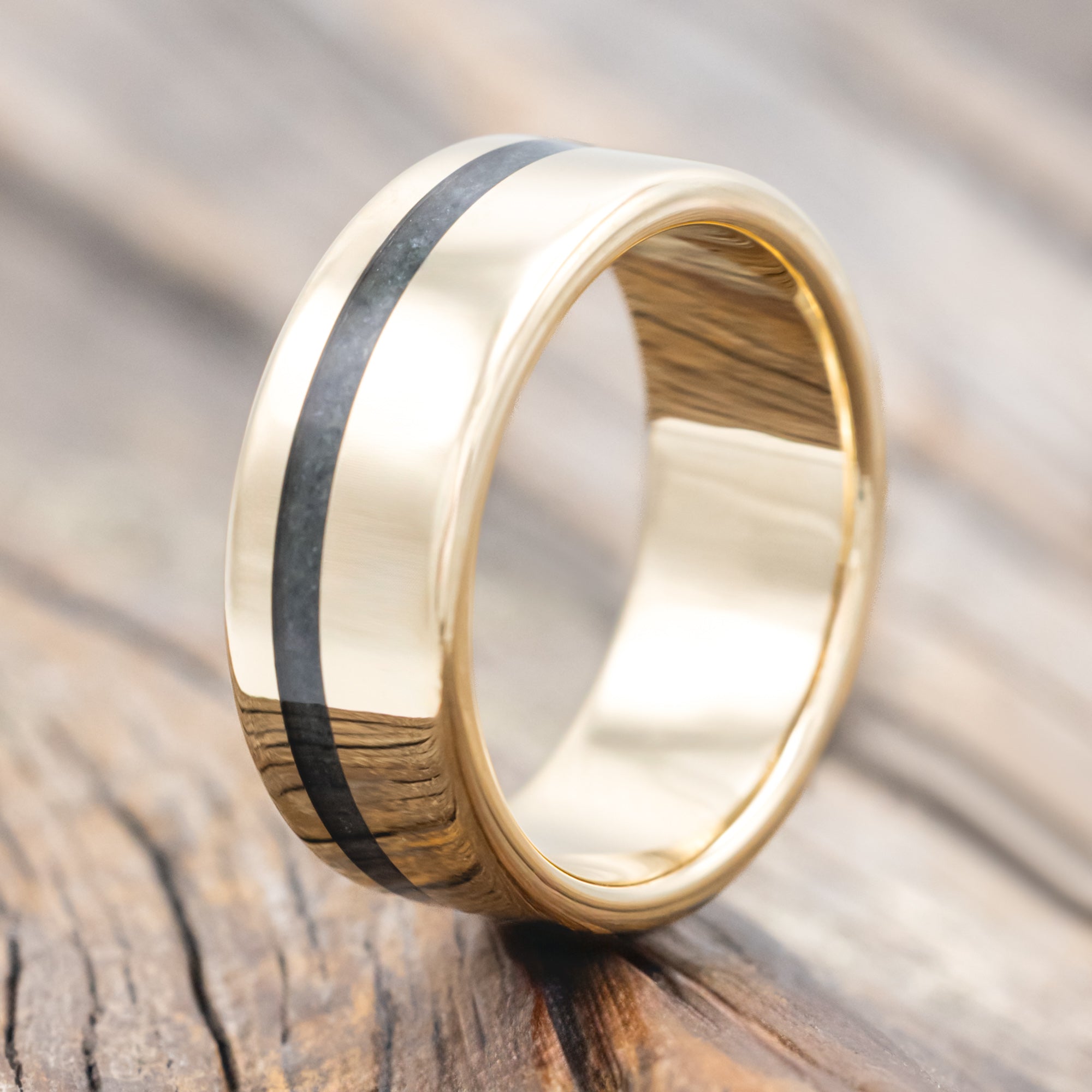 "VERTIGO" - MOSS AGATE WEDDING BAND-Staghead Designs