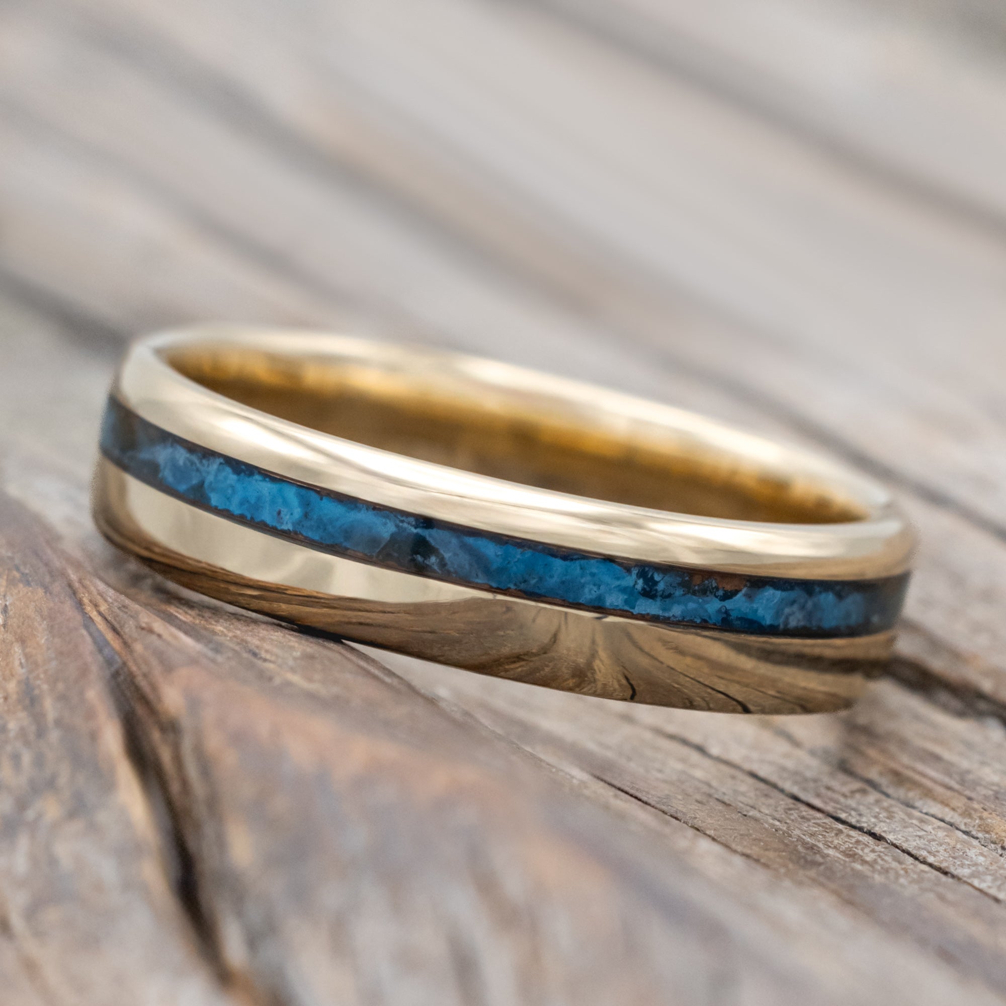 "VERTIGO" - OFFSET PATINA COPPER WEDDING BAND-Staghead Designs