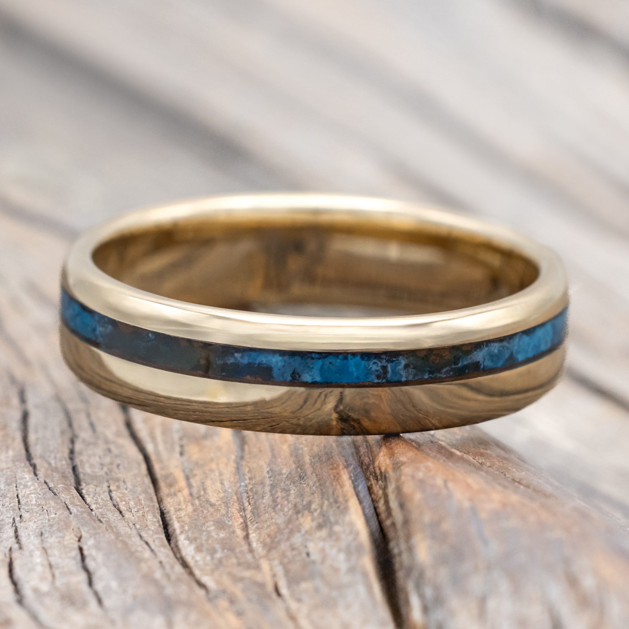 "VERTIGO" - OFFSET PATINA COPPER WEDDING BAND-Staghead Designs