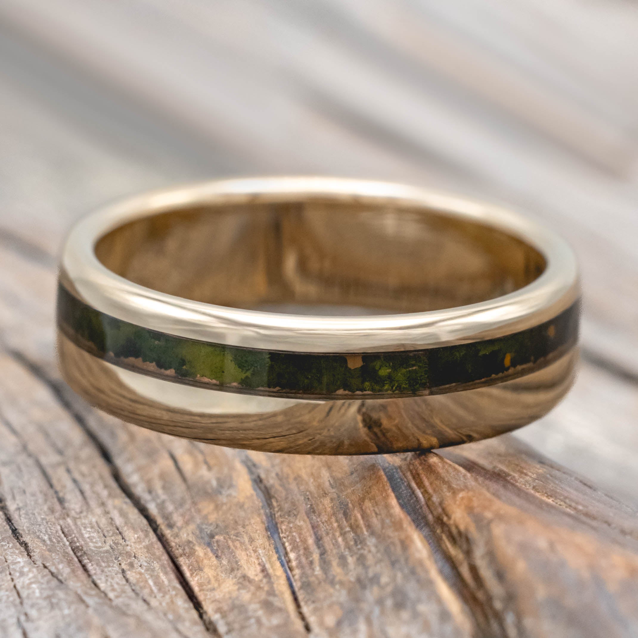 "VERTIGO" - MOSSY PATINA COPPER WEDDING BAND-Staghead Designs