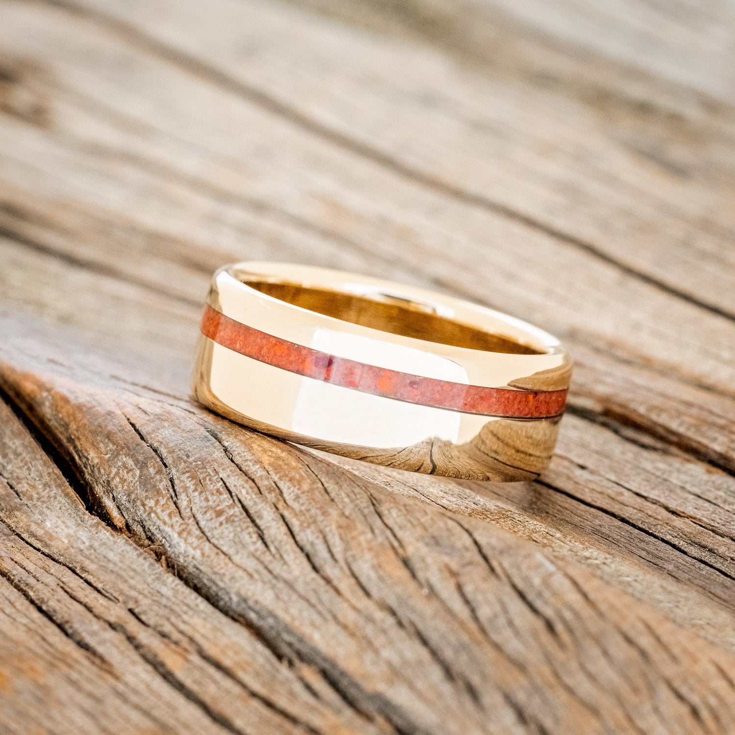 "VERTIGO" - RUBY RED OPAL WEDDING RING-8