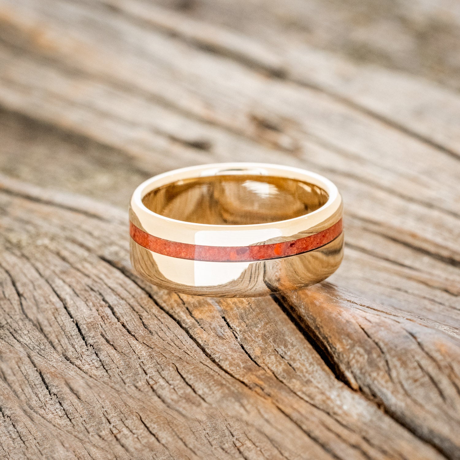 "VERTIGO" - RUBY RED OPAL WEDDING RING-9