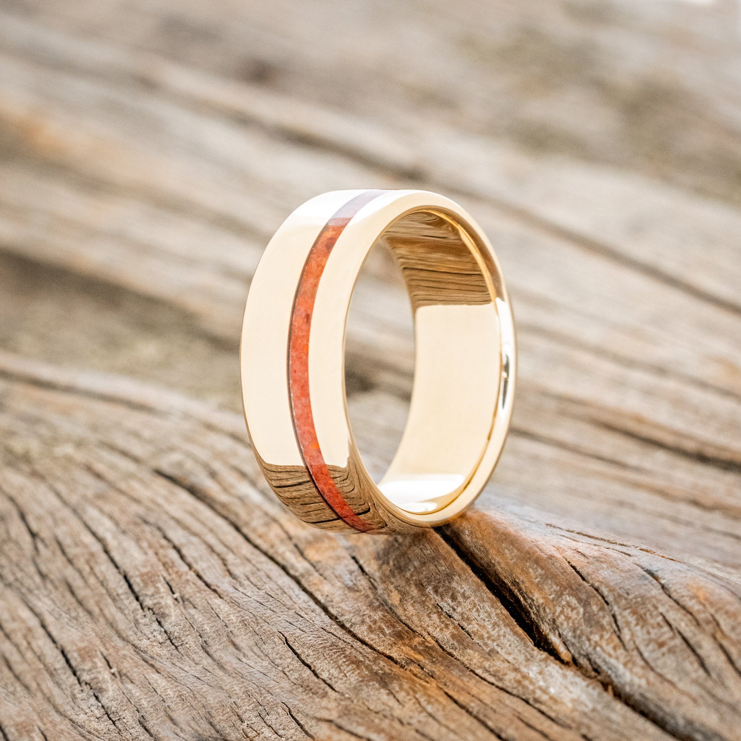 "VERTIGO" - RUBY RED OPAL WEDDING RING-7