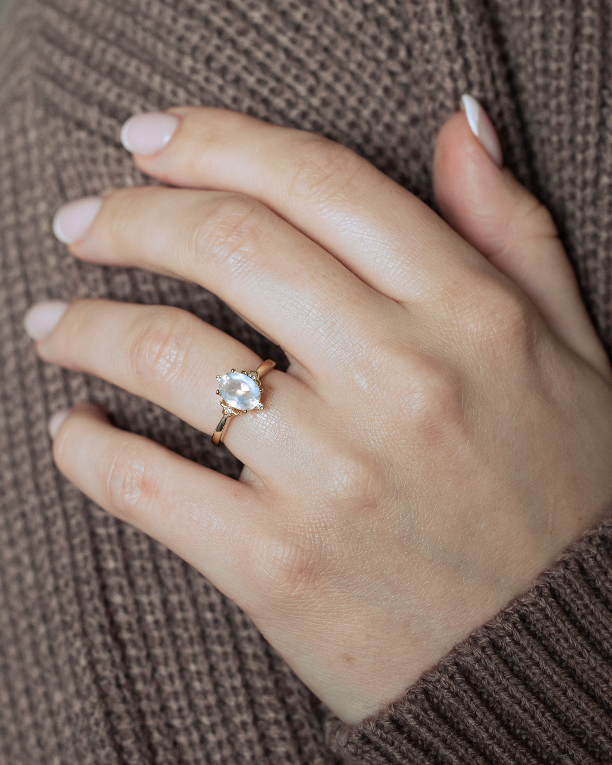 "ZELLA" - OVAL CUT ENGAGEMENT RING WITH DIAMOND ACCENTS-Staghead Designs