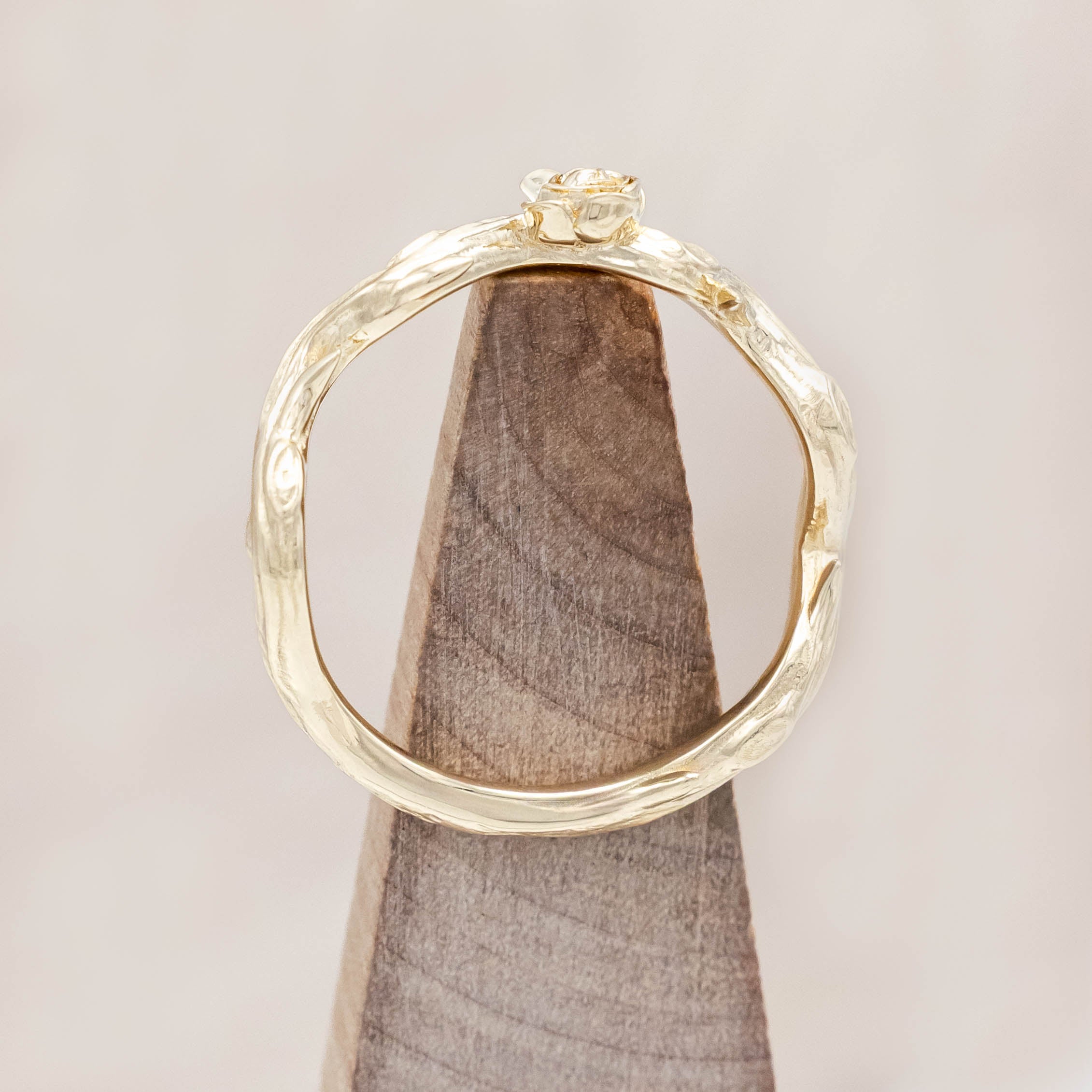 "ARTEMIS ON THE VINE DIVINE" - PEAR ENGAGEMENT RING WITH DIAMOND ACCENTS & A BRANCH-STYLE BAND-Staghead Designs