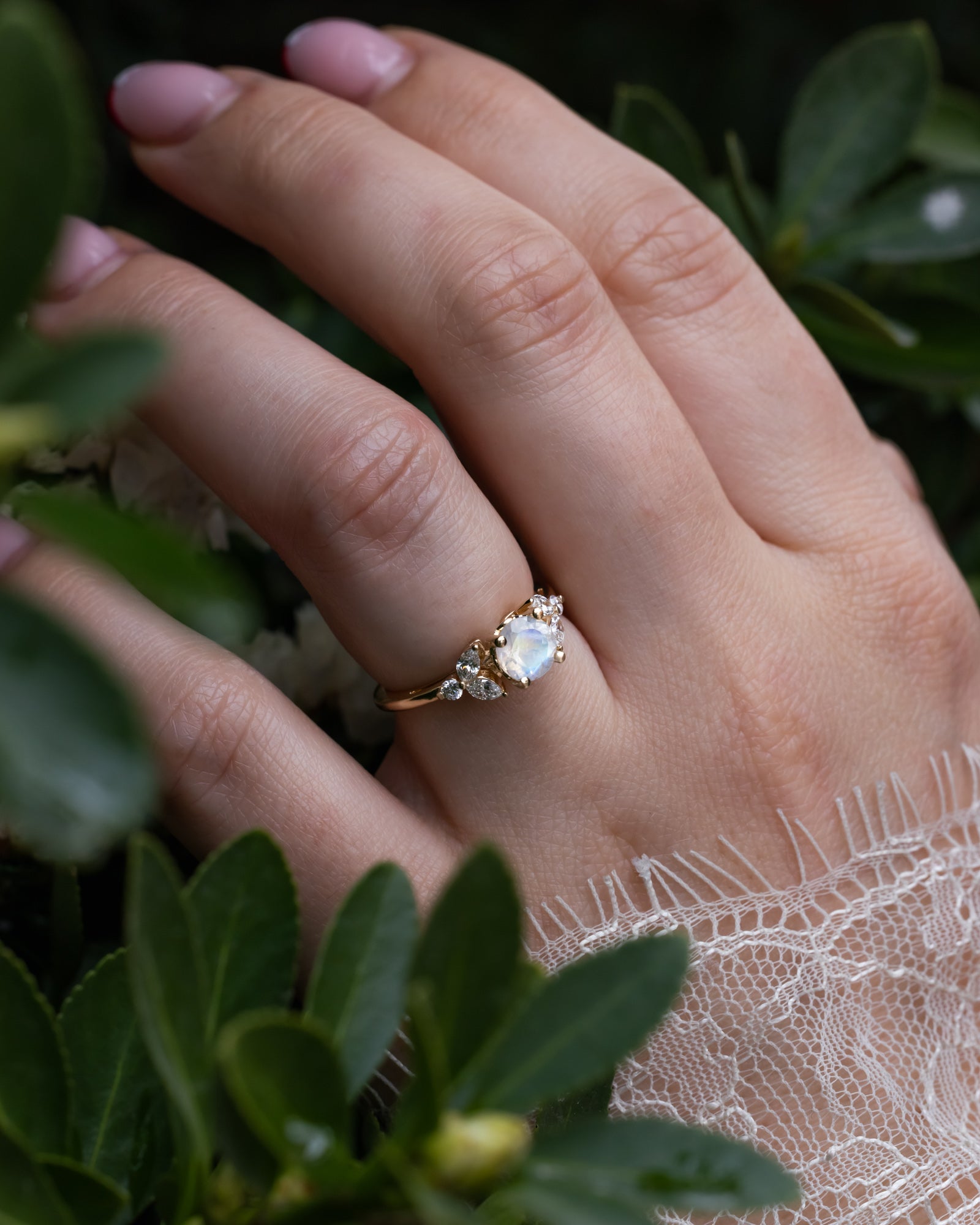 "BLOSSOM" - ROUND CUT ENGAGEMENT RING WITH DIAMOND ACCENTS-Staghead Designs