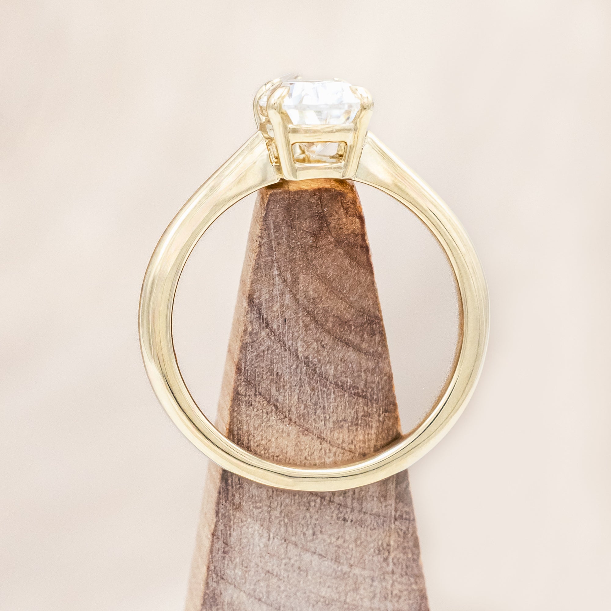 SOLITAIRE PEAR CUT MOISSANITE ENGAGEMENT RING WITH ORANGE & BLUE OPAL INLAID RING GUARD-Staghead Designs