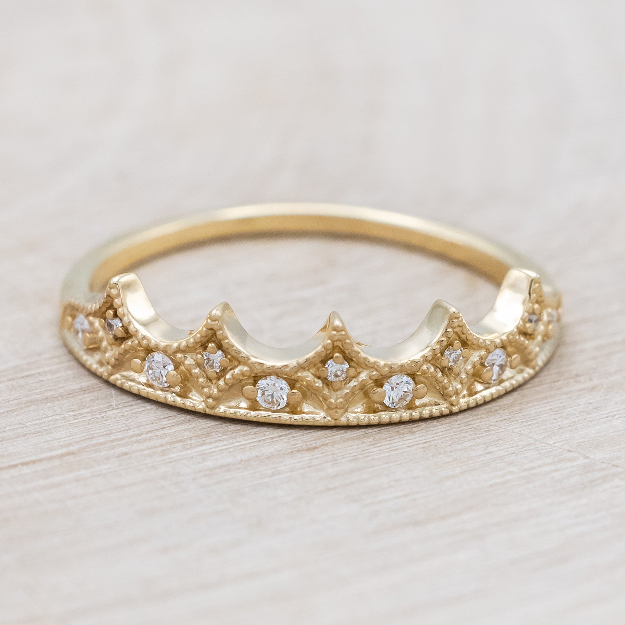 CROWN INSPIRED DIAMOND RING-Staghead Designs