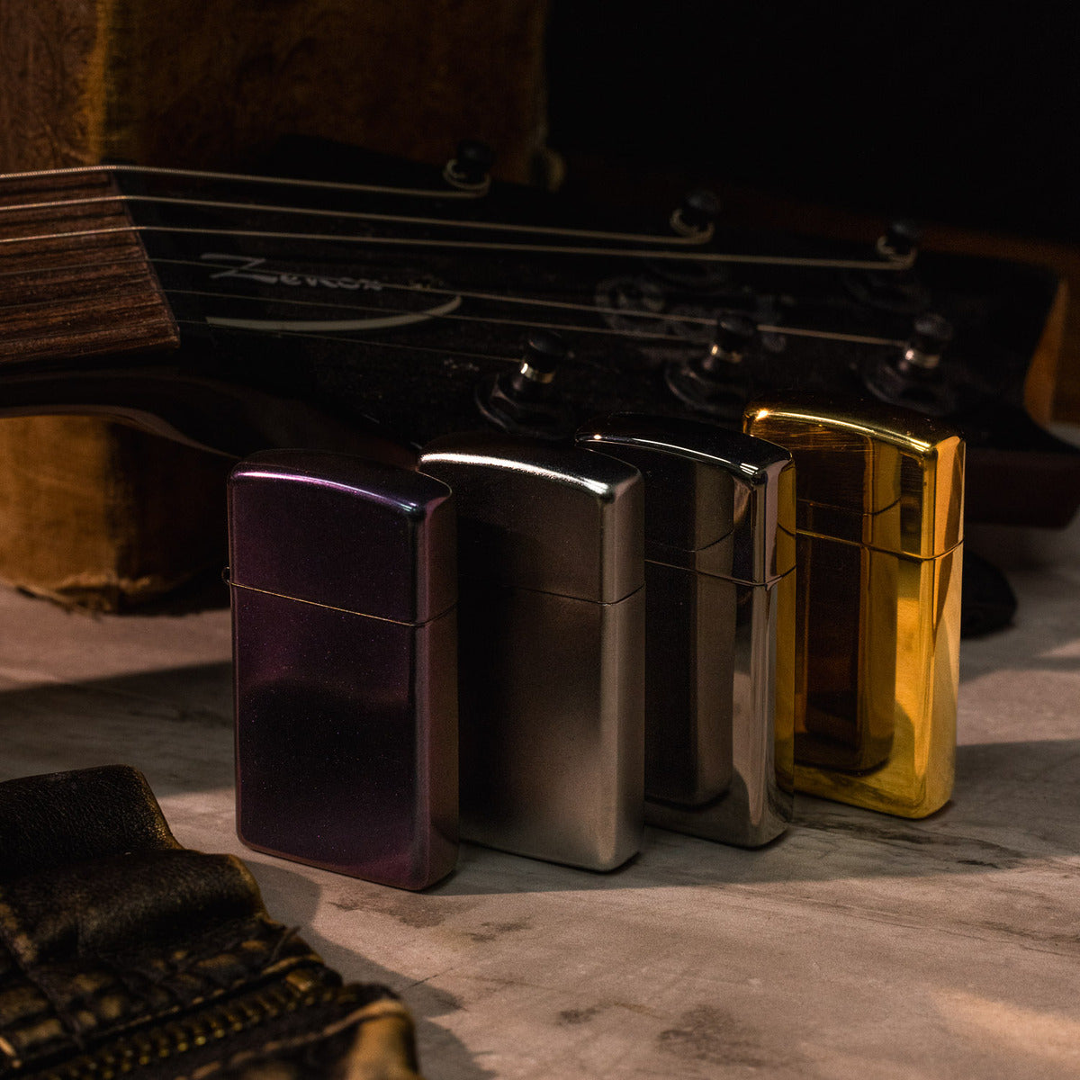 CUSTOM SLIM BLACK ICE LIGHTER BY ZIPPO-3