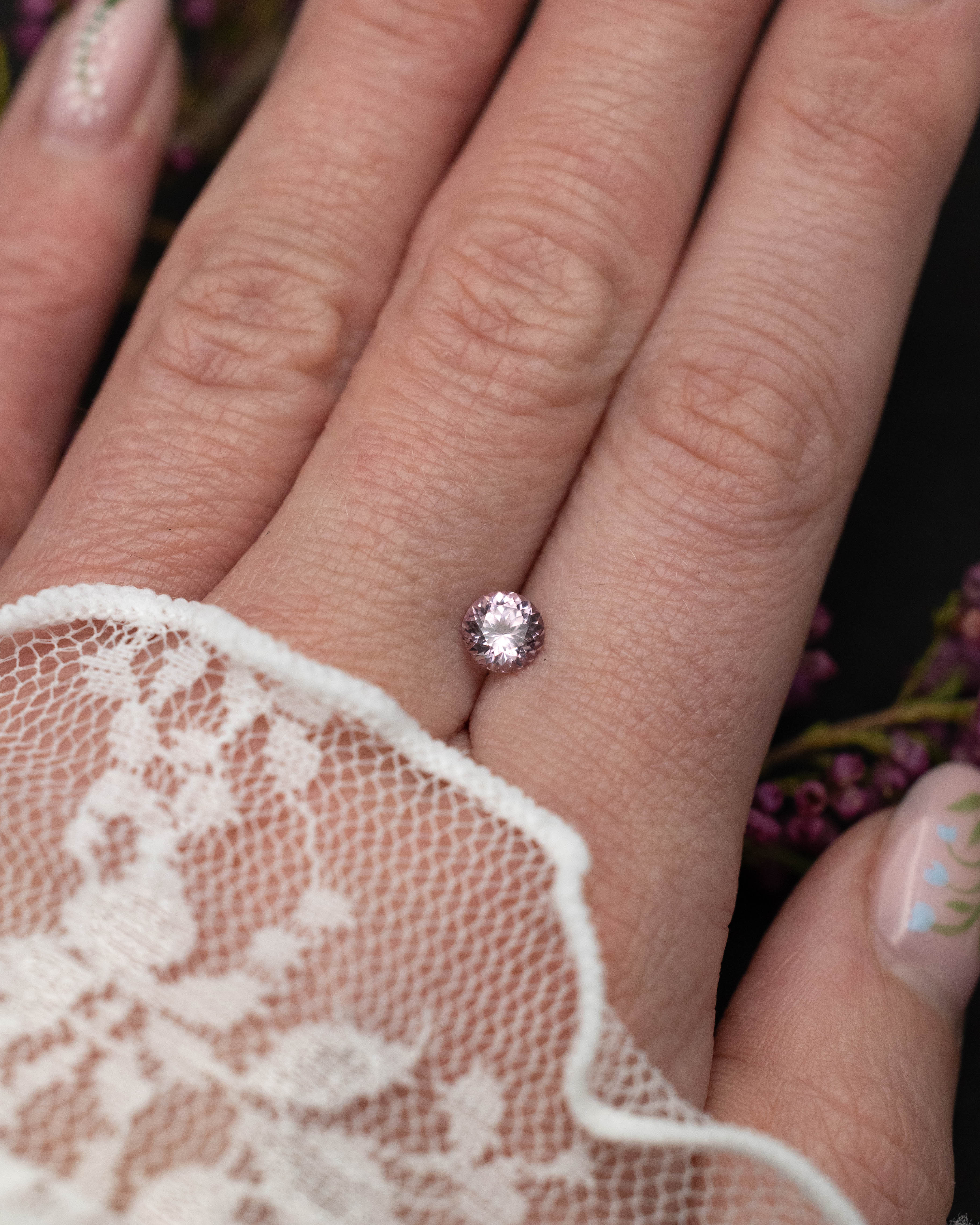 0.75ct 5.5x3.75mm ROUND CUT PINK DRAGON GARNET-Staghead Designs