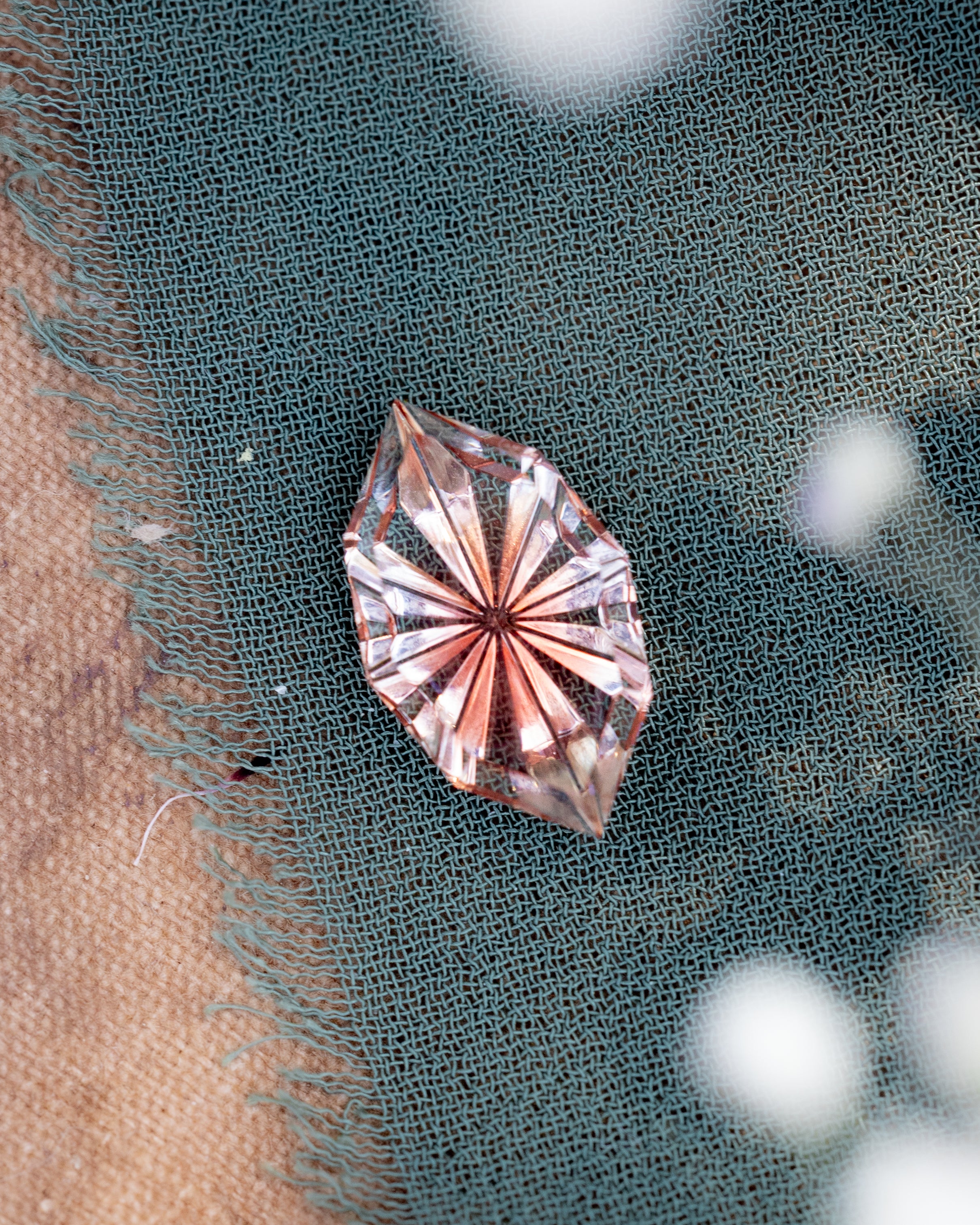 2.44ct 13.8x8.2x3.2mm Dutch Marquise Fantasy Cut Oregon Sunstone-Staghead Designs