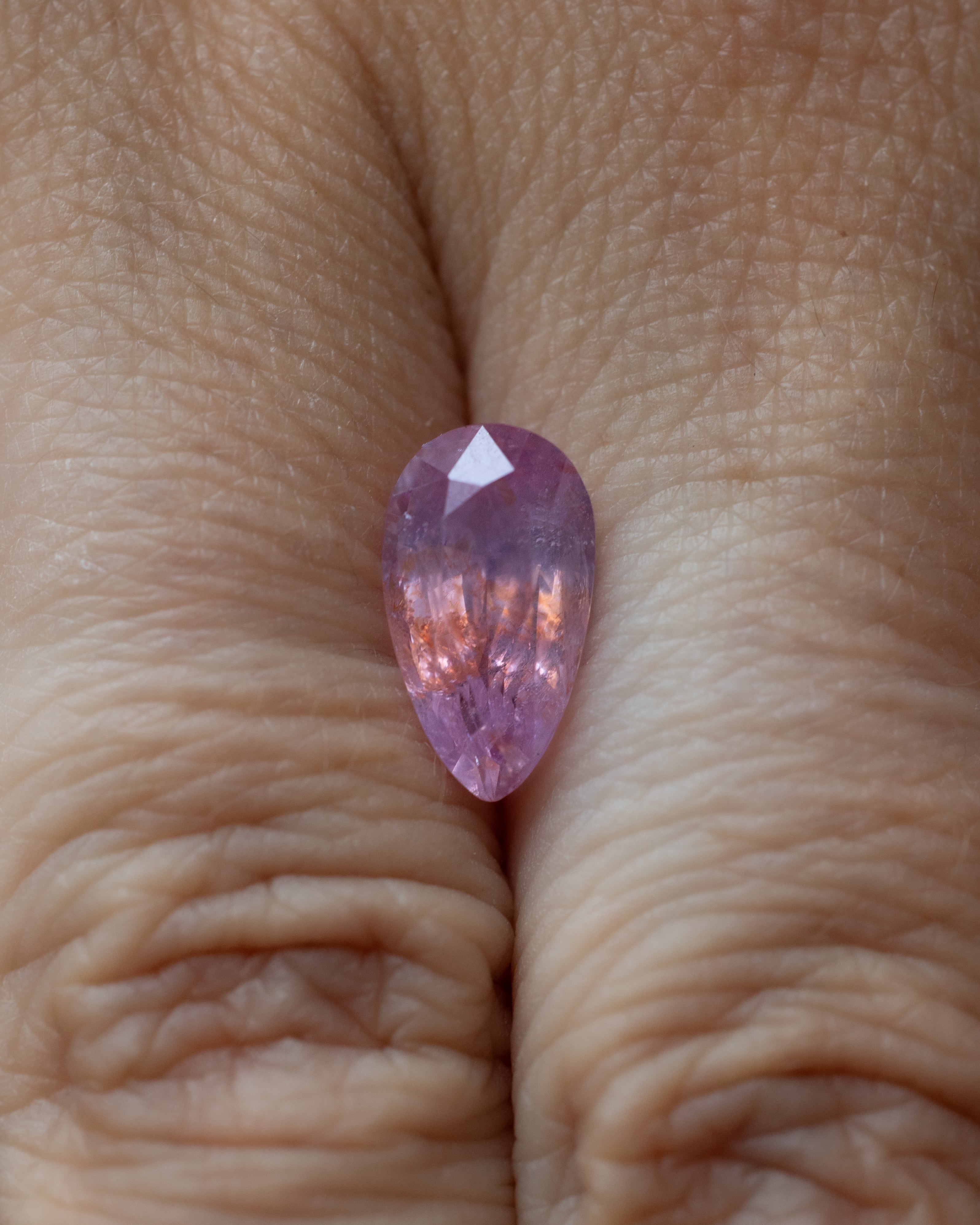 1.39ct 7.1x6.3x4.69mm PEAR CUT NATURAL OPALESCENT SAPPHIRE-Staghead Designs