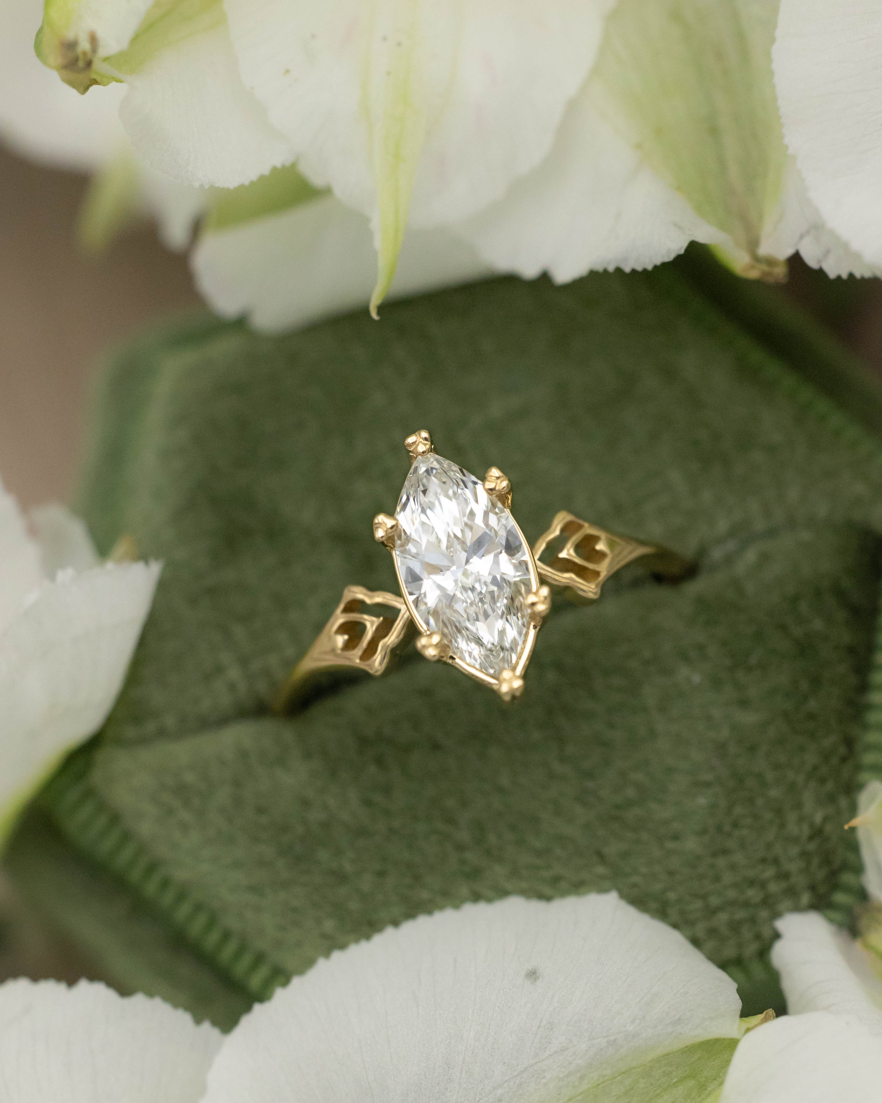 "MORRIGAN" - ORNATE SOLITAIRE ENGAGEMENT RING - MOUNTING ONLY - SELECT YOUR OWN STONE-Staghead Designs