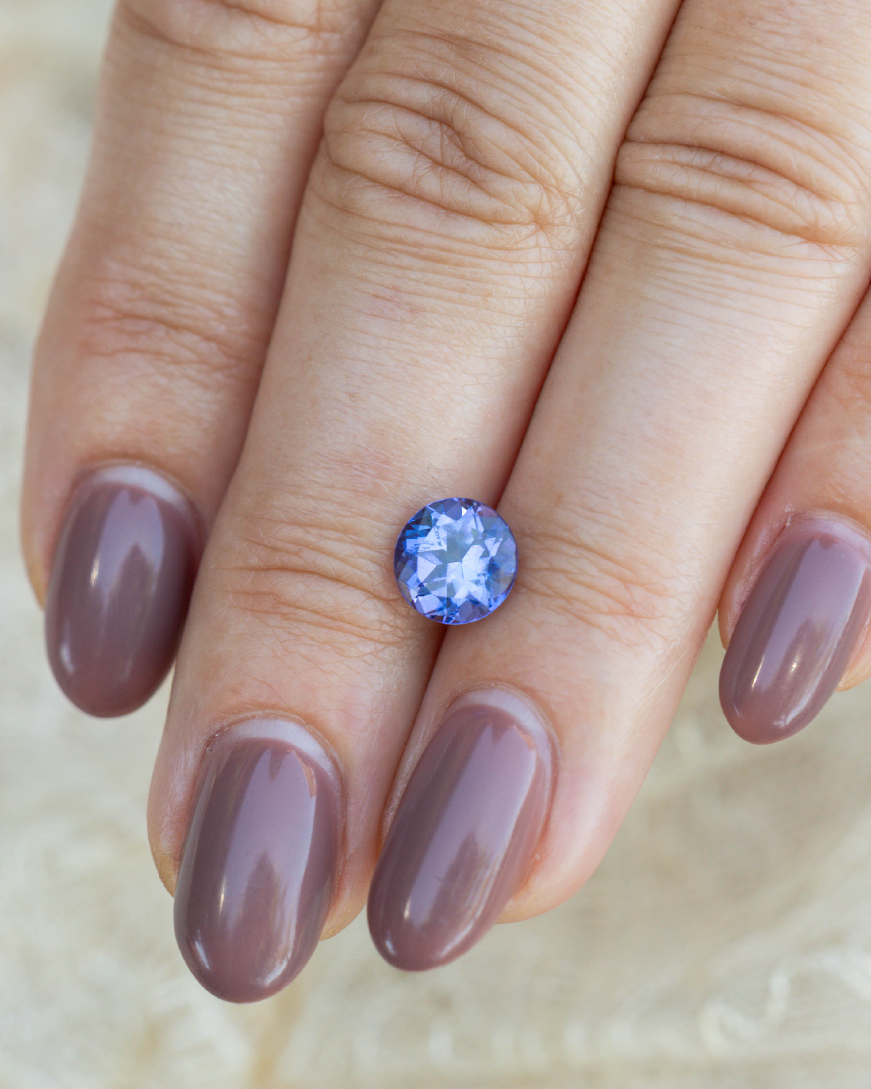 2ct 8x5.2mm Round Brilliant Cut Tanzanite-Staghead Designs
