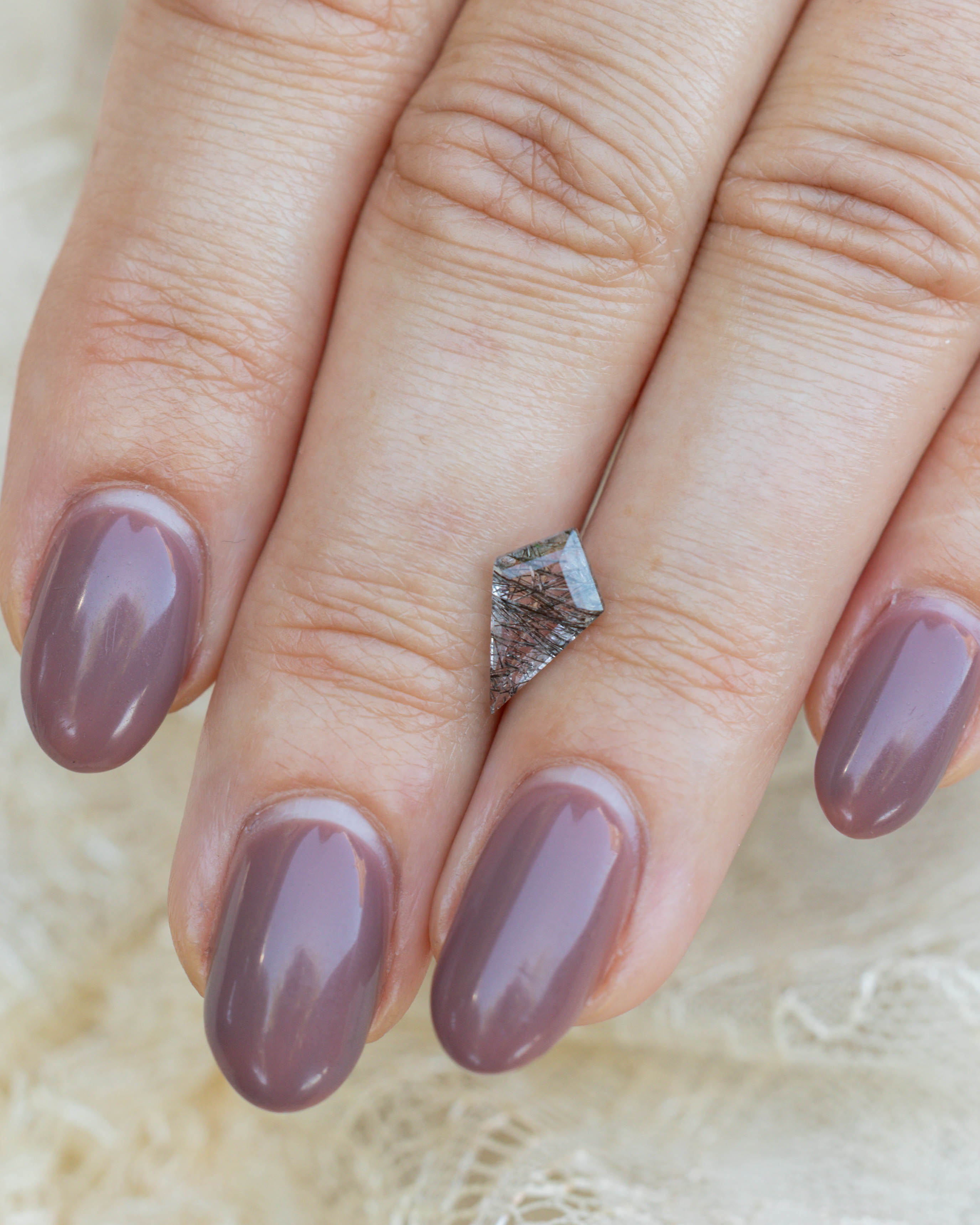 1.38ct 12.05x6.83x3.71mm Kite Cut Black Rutilated Quartz-Staghead Designs