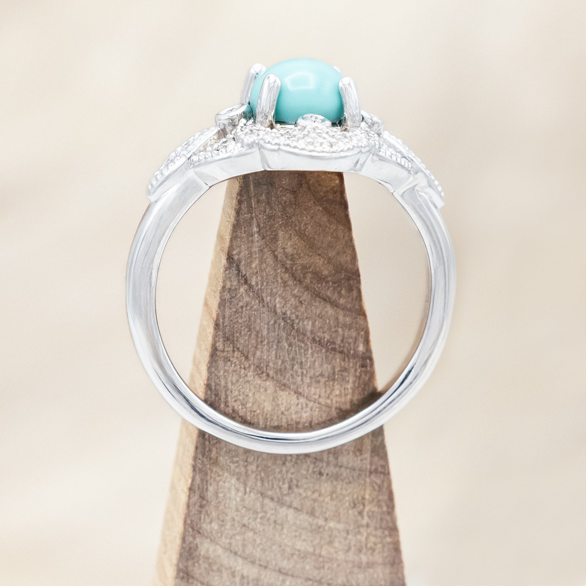 "FLORENCE" - ROUND CUT ENGAGEMENT RING WITH DIAMOND ACCENTS