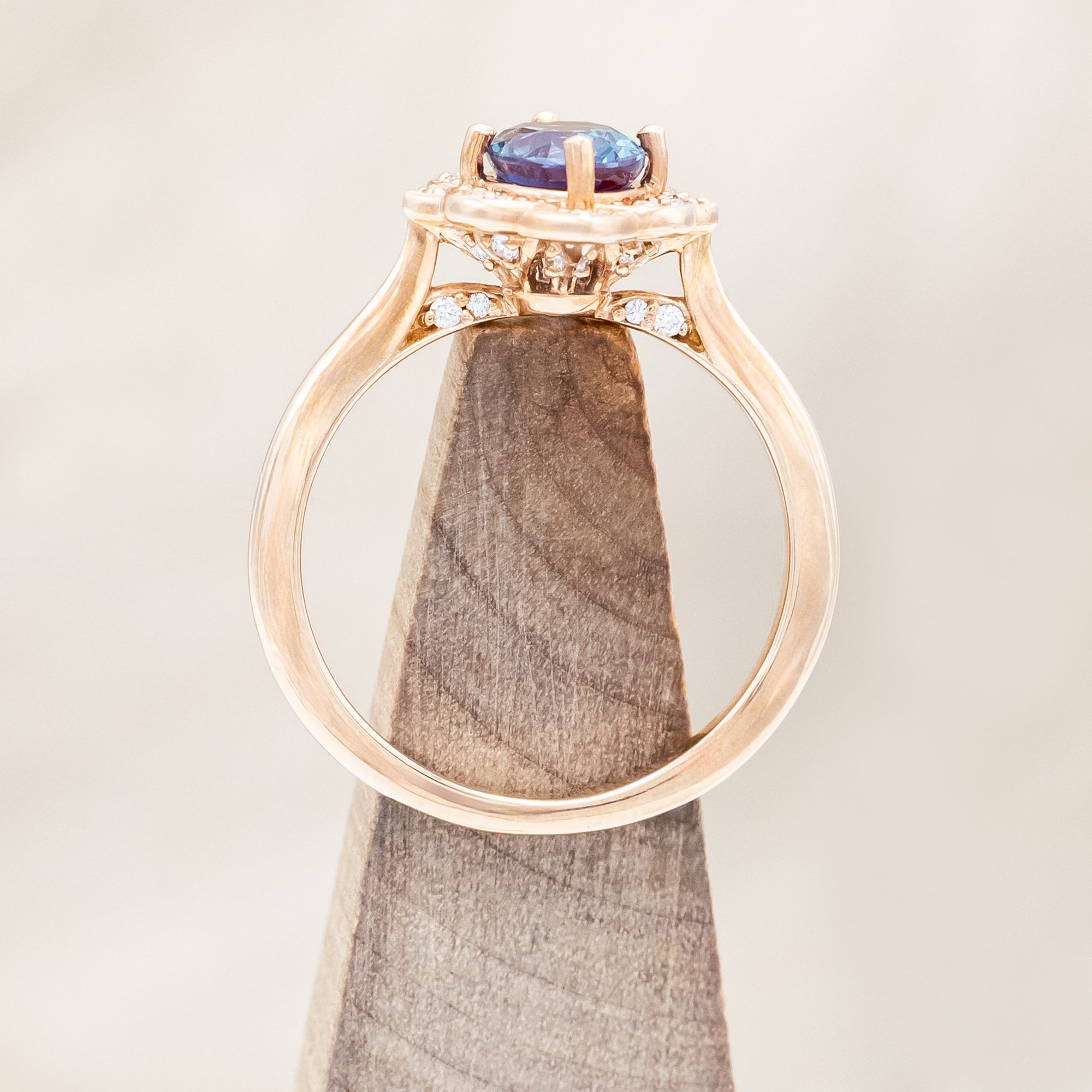 "JANE" - OVAL CUT ENGAGEMENT RING WITH DIAMOND ACCENTS-Staghead Designs