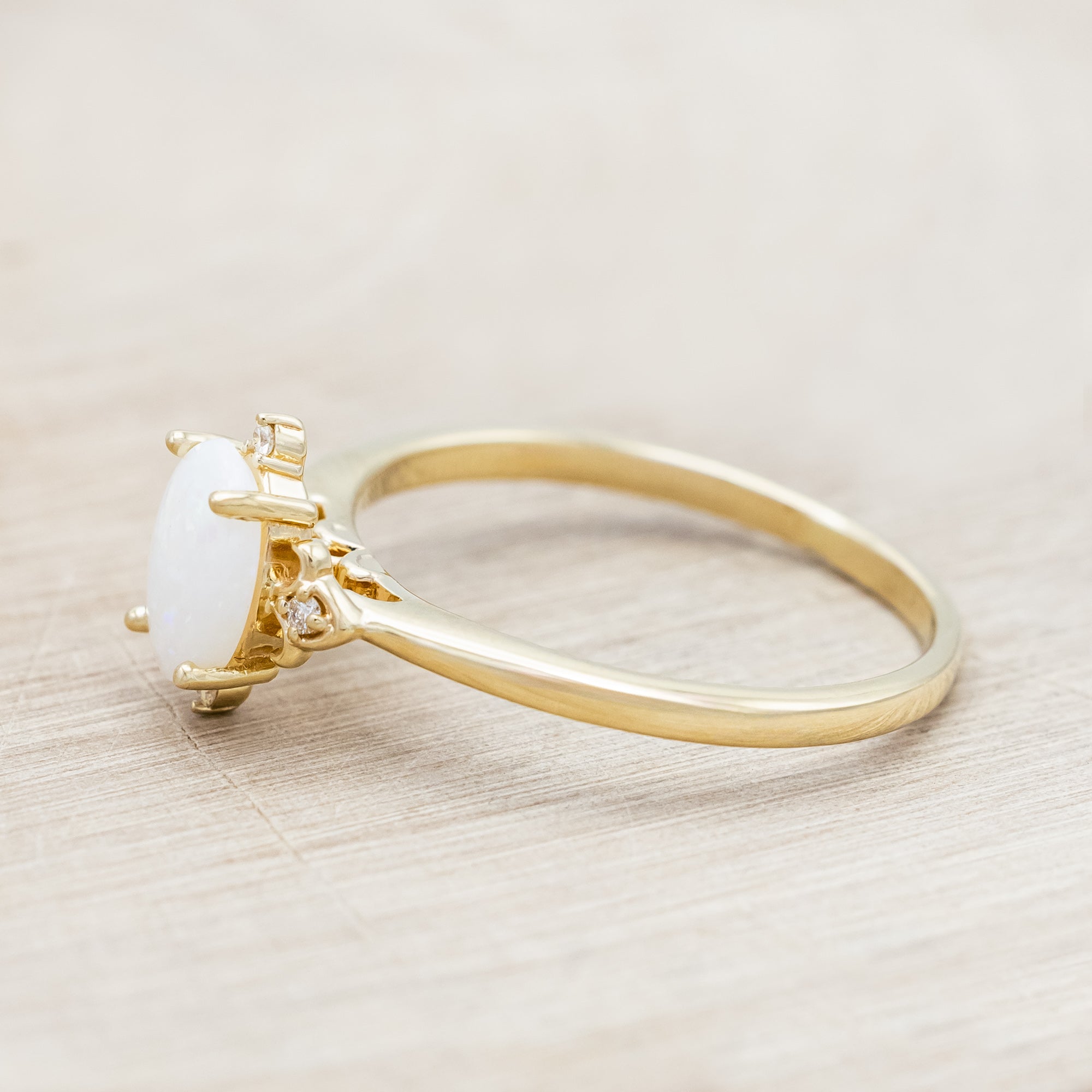 "ZELLA" - OVAL CUT ENGAGEMENT RING WITH DIAMOND ACCENTS-Staghead Designs