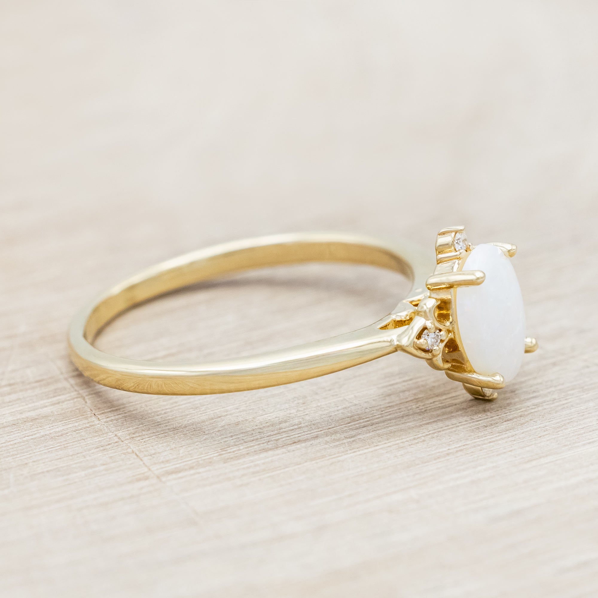 "ZELLA" - OVAL CUT ENGAGEMENT RING WITH DIAMOND ACCENTS-Staghead Designs