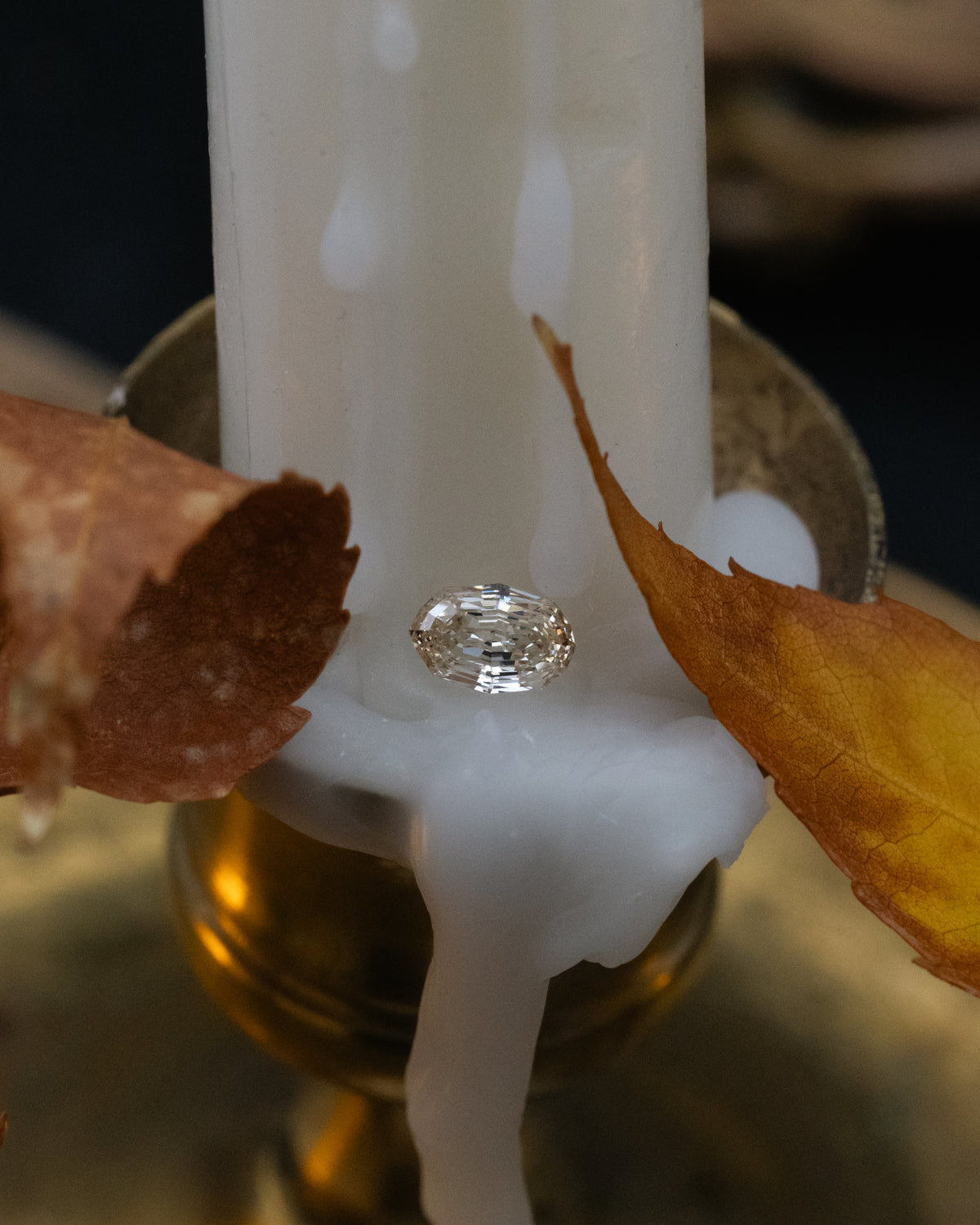0.80ct 7.03x4.64x3.2mm Oval Brilliant Cut Light Peach Champagne Diamond-Staghead Designs