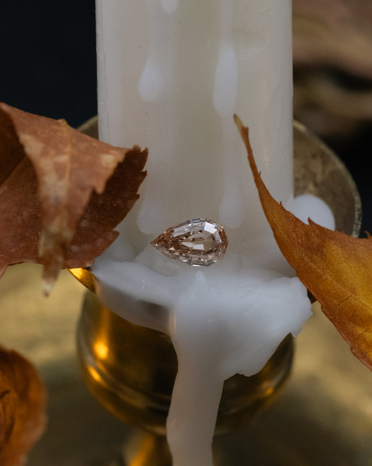 1.08ct 8.28x5.14x3.45mm Pear Step Cut Fancy Brown Desert Champagne Diamond - VS1-Staghead Designs