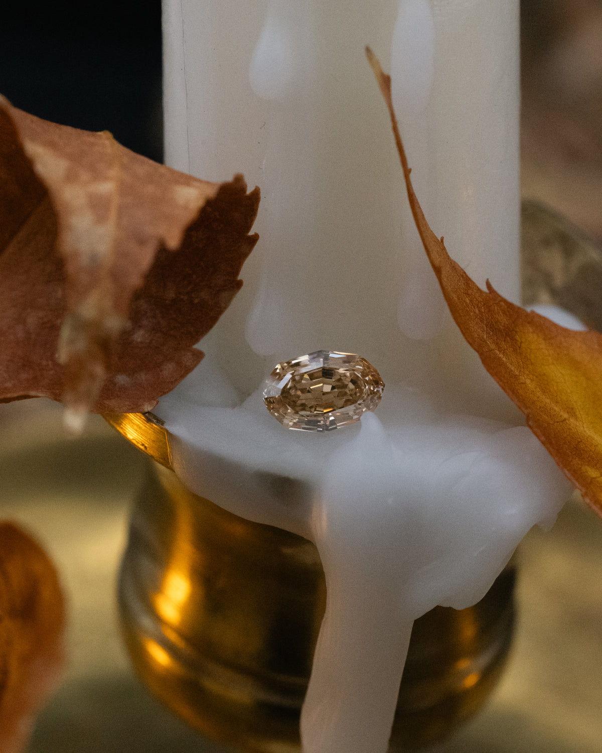 0.85ct 7x4.68x3.17mm Oval Brilliant Cut Champagne Diamond