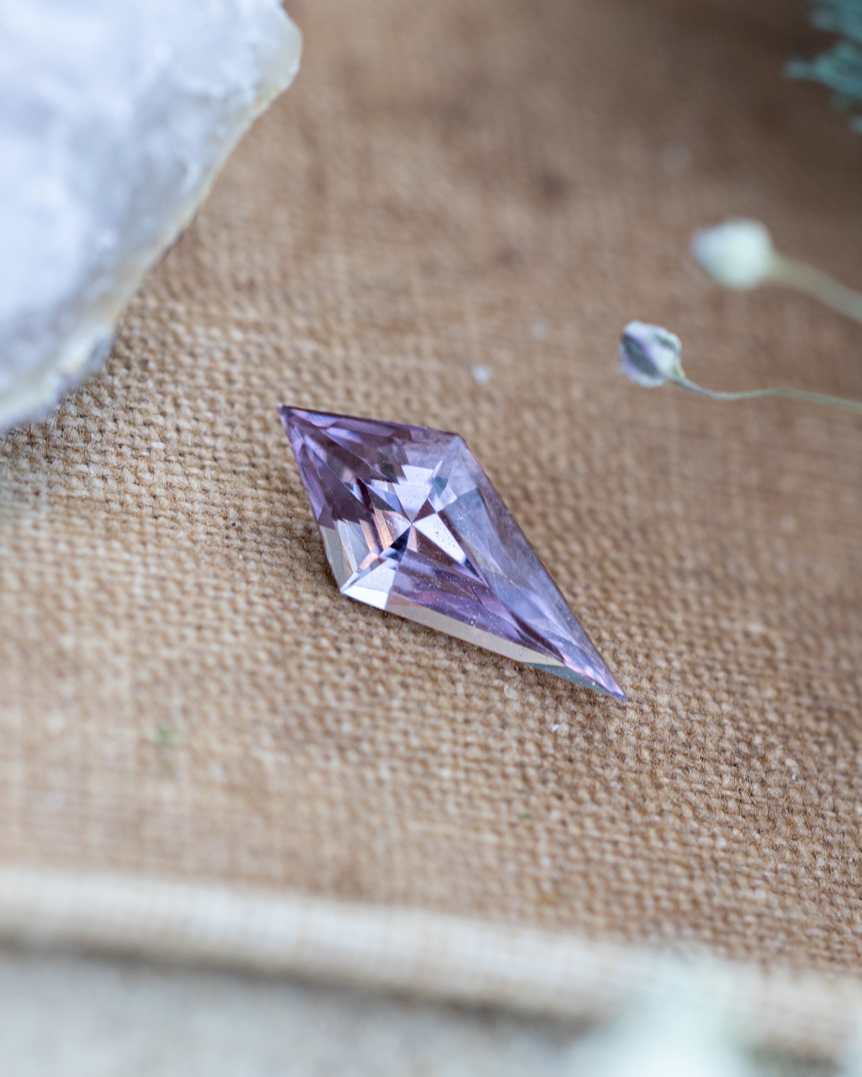 0.98ct 11.66x5.08x3.56mm Kite Cut Pink Spinel-Staghead Designs