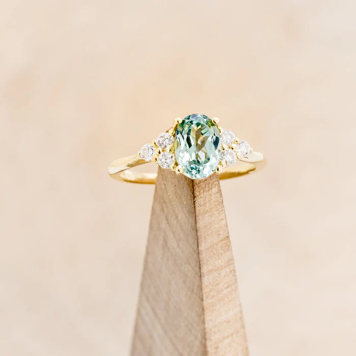 "RHEA" - OVAL ENGAGEMENT RING WITH DIAMOND ACCENTS-14