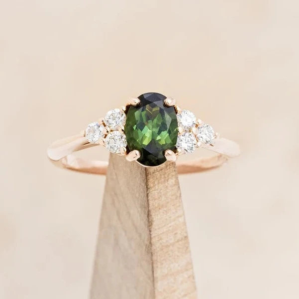 "RHEA" - OVAL ENGAGEMENT RING WITH DIAMOND ACCENTS-16