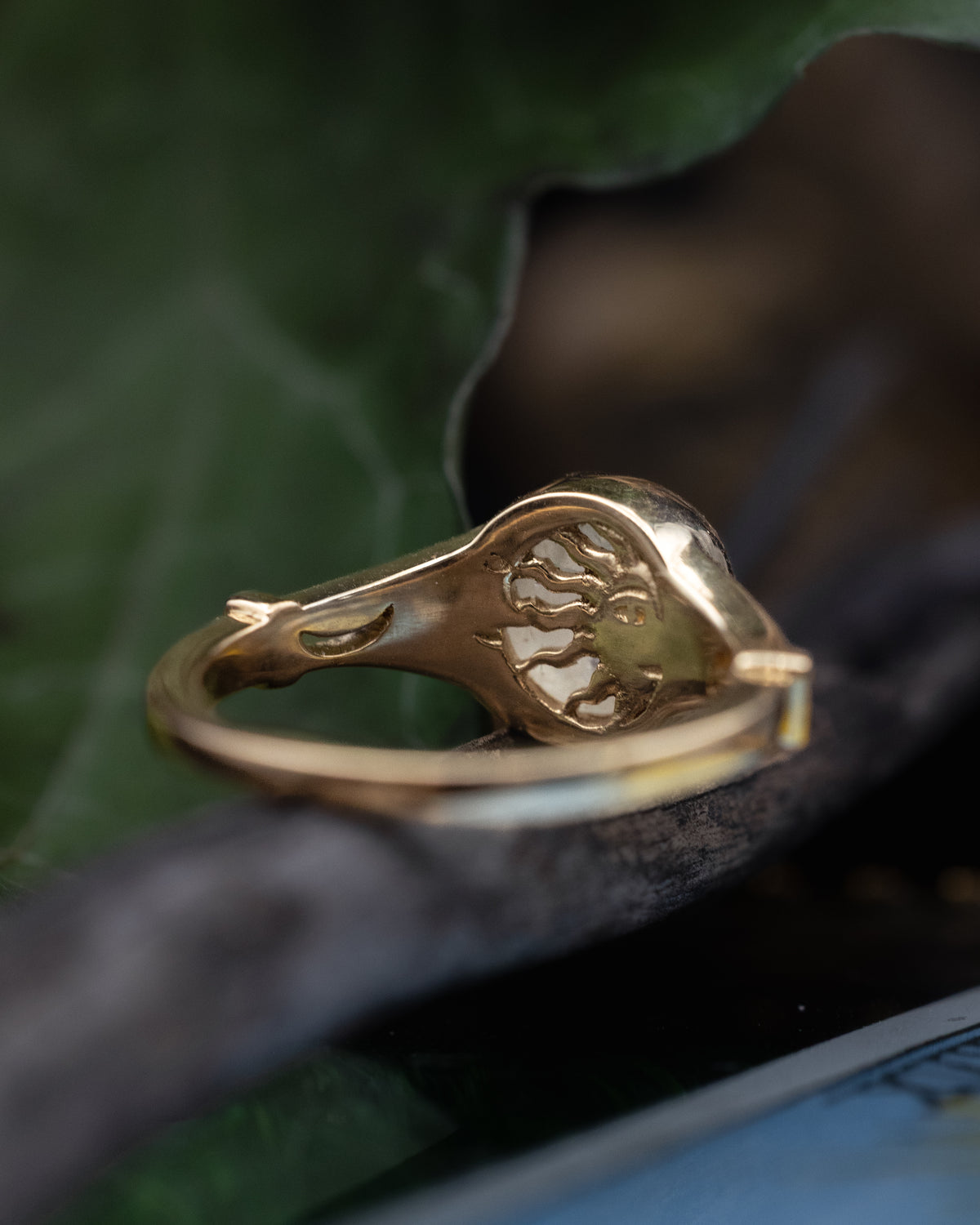 "Selene" - Oval Cut Moonstone Engagement Ring With A Bezel Setting-Staghead Designs