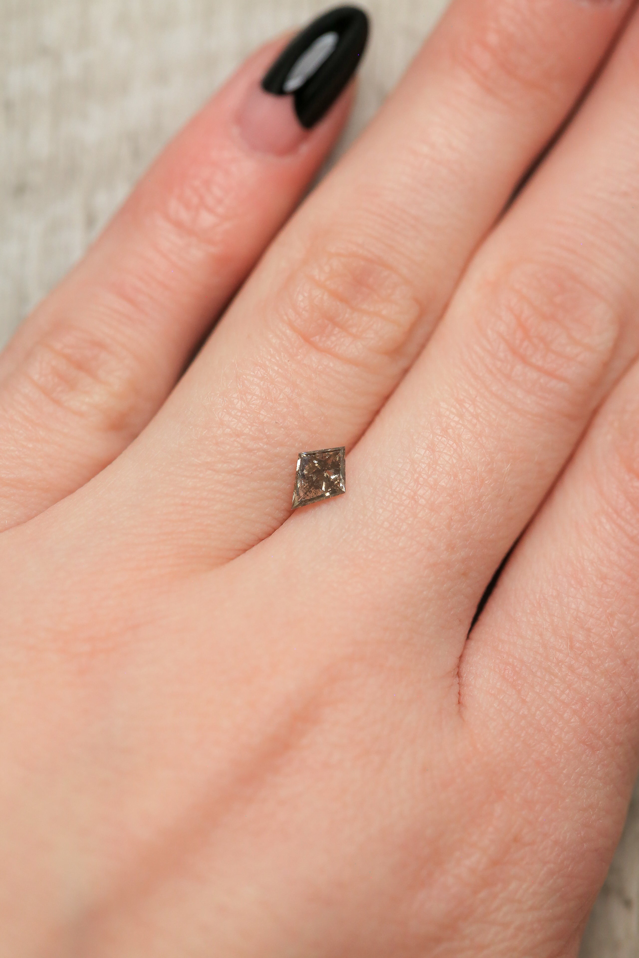 0.42ct 6.94x5.11mm KITE STEP CUT SALT & PEPPER DIAMOND-2