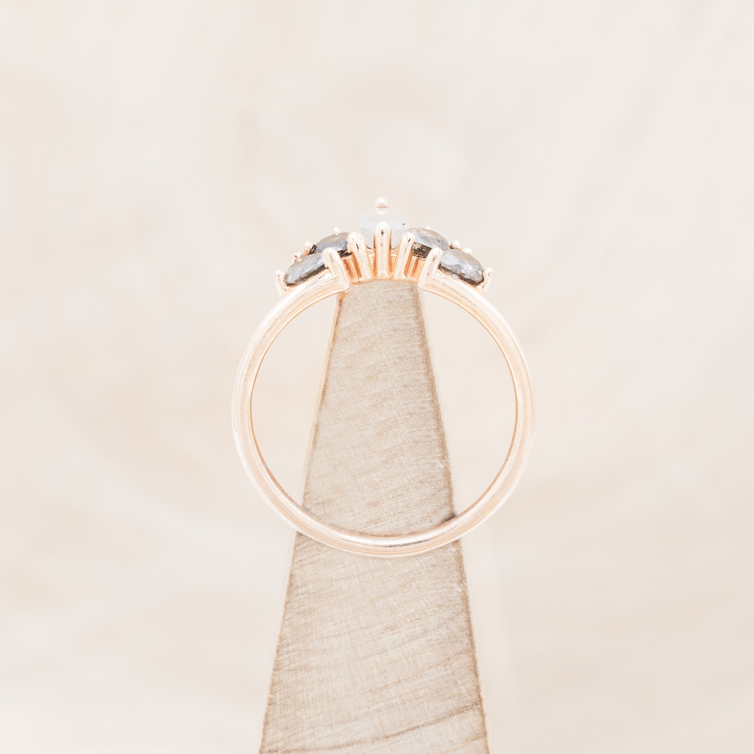 "IO" - PEAR-SHAPED SALT & PEPPER DIAMOND ENGAGEMENT RING WITH TRACER-17