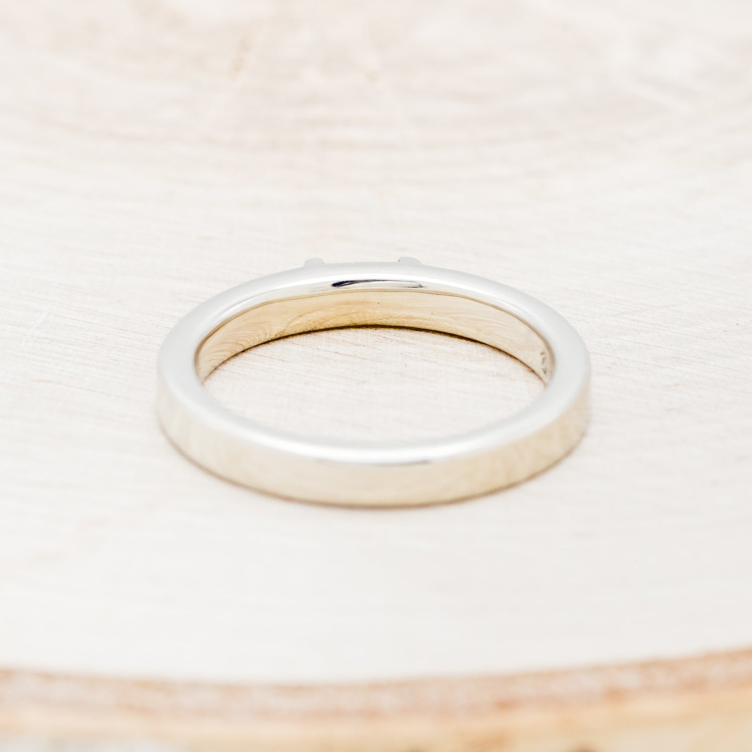 WHITE SAPPHIRE WEDDING BAND WITH TURQUOISE INLAYS-5