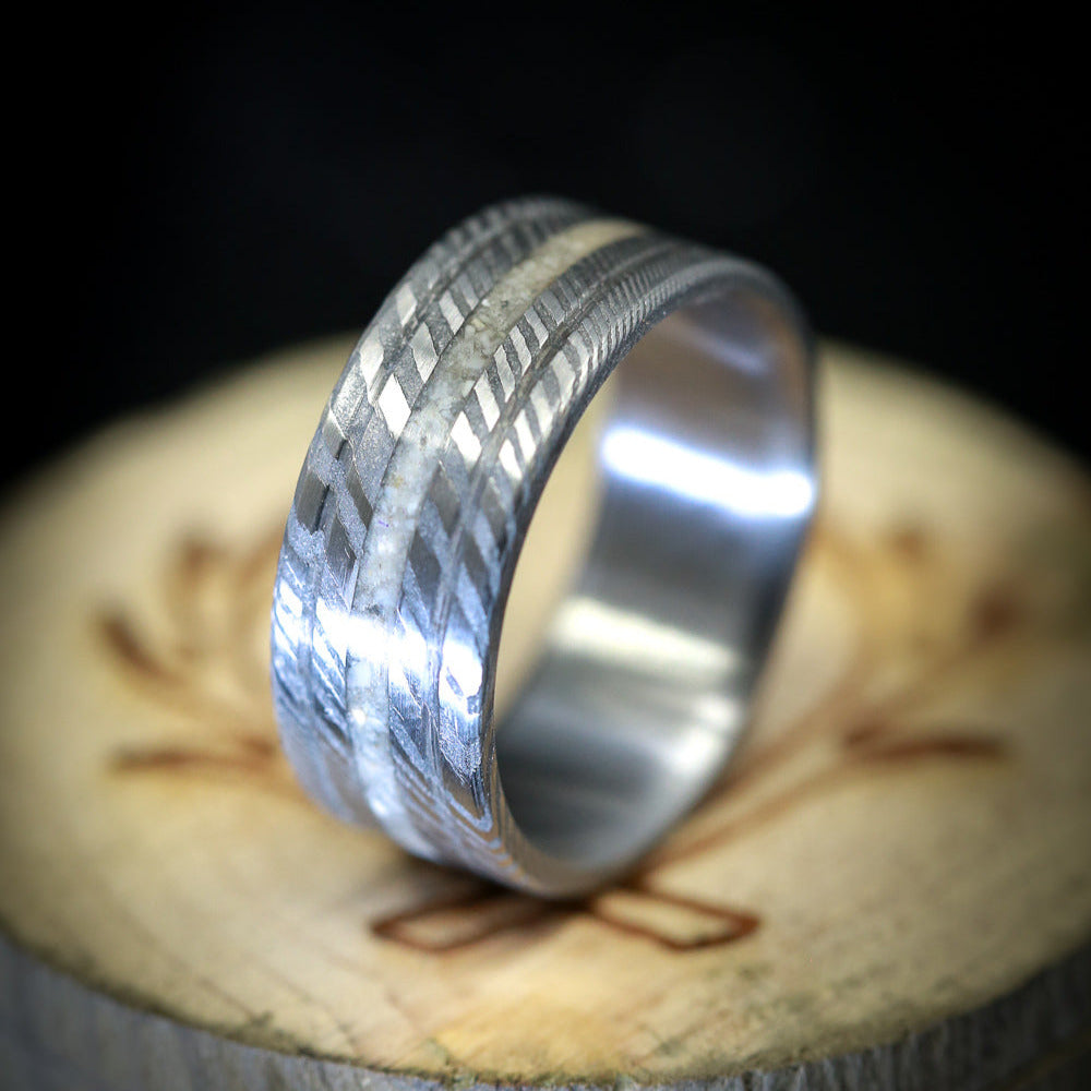"AUSTIN" - ANTLER WEDDING RING - READY TO SHIP-7