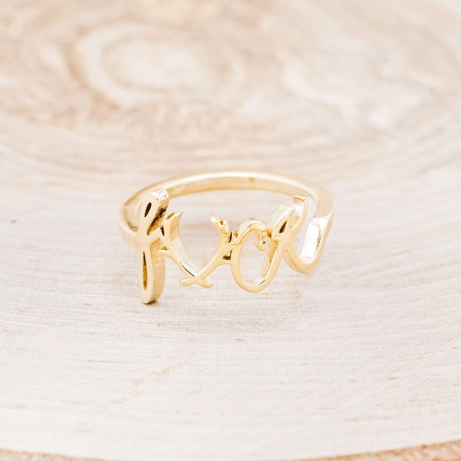 "EFFIE" - SCRIPT-STYLE BREAST CANCER AWARENESS RING-8