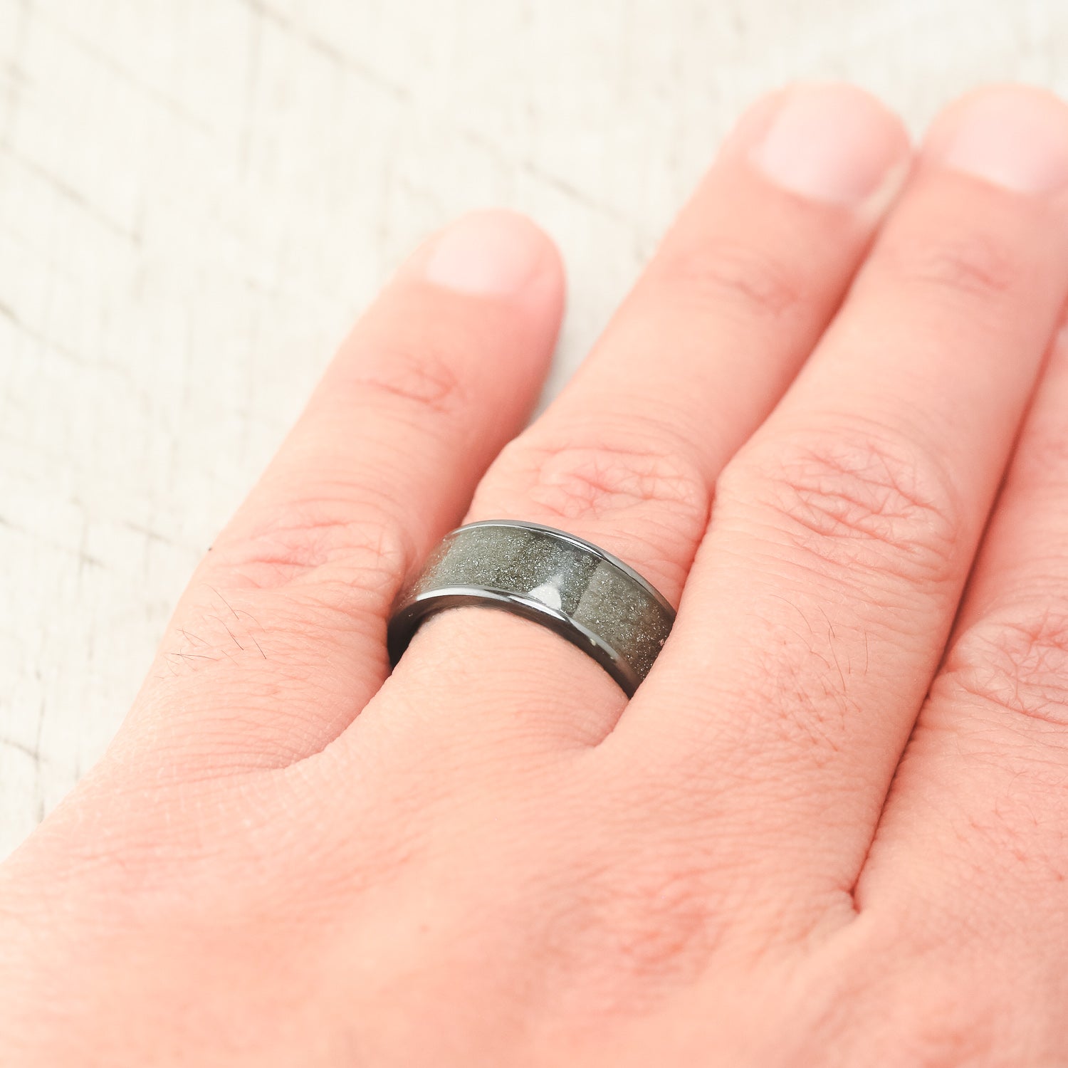 "RAINIER" - PYRITE WEDDING RING-17