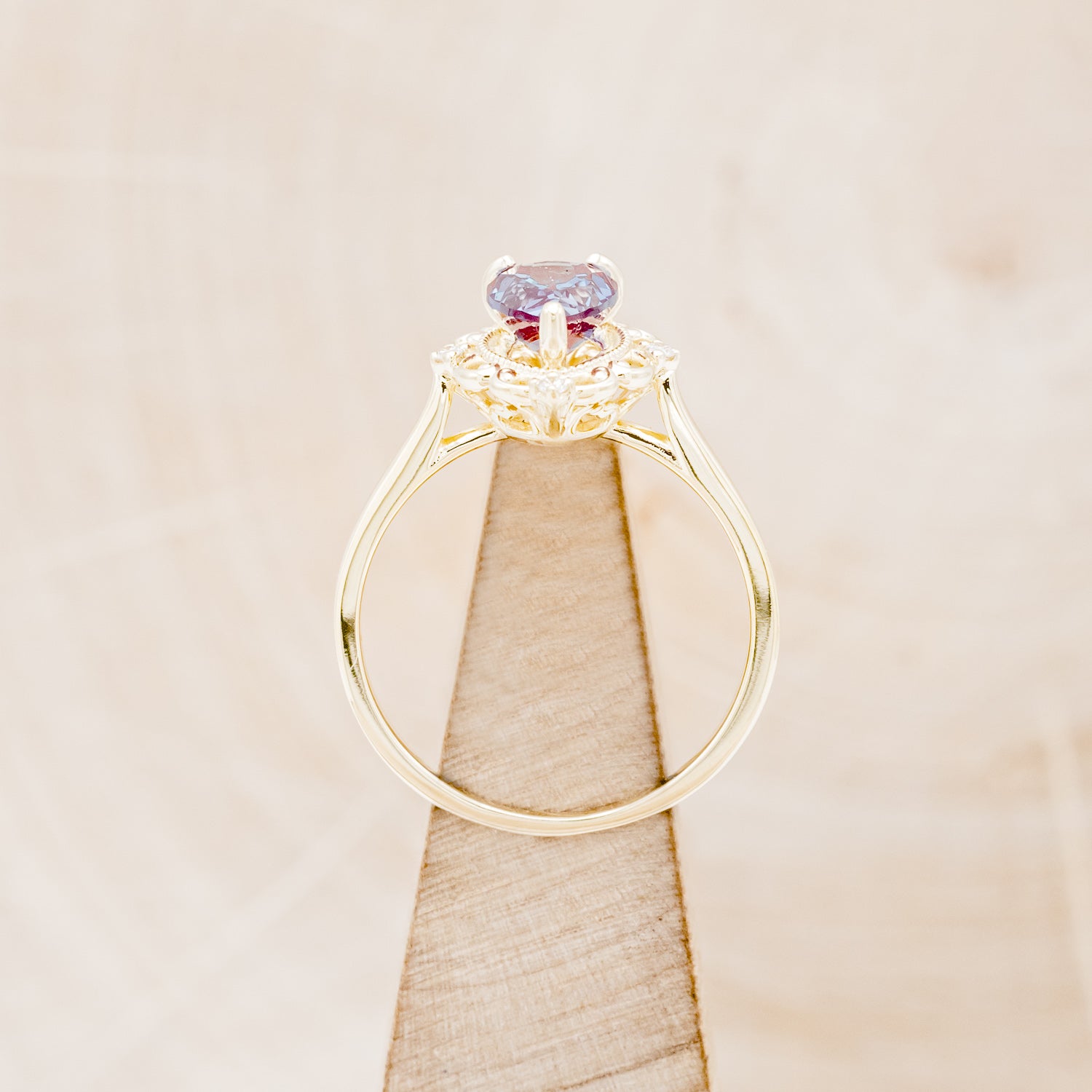 "VERA" - PEAR SHAPED LAB-GROWN ALEXANDRITE ENGAGEMENT RING WITH DIAMOND ACCENTS-19